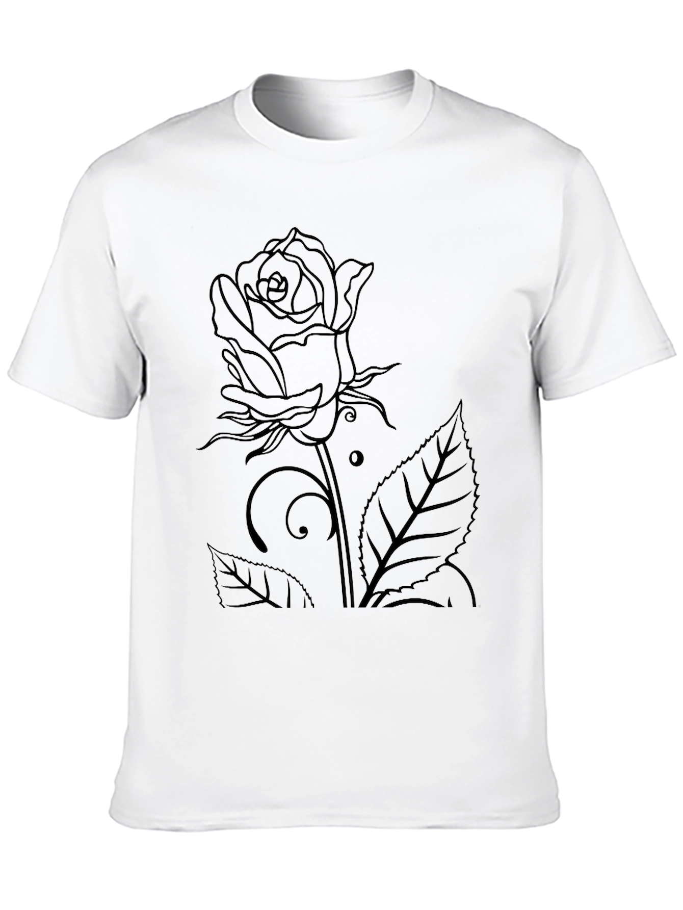 Black Rose Outline Graphic Tee