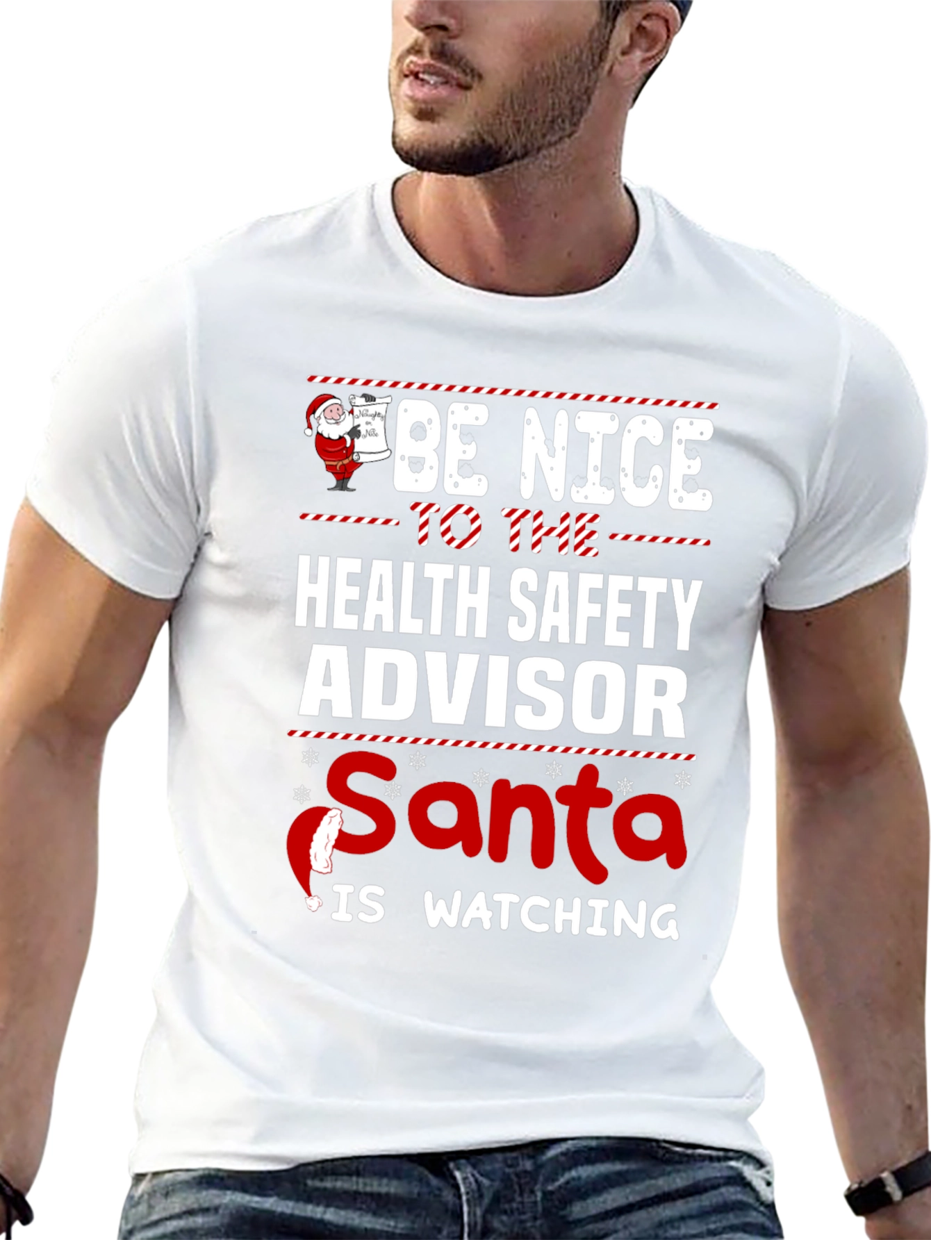 Health Safety Advisor Santa Watching T-Shirt