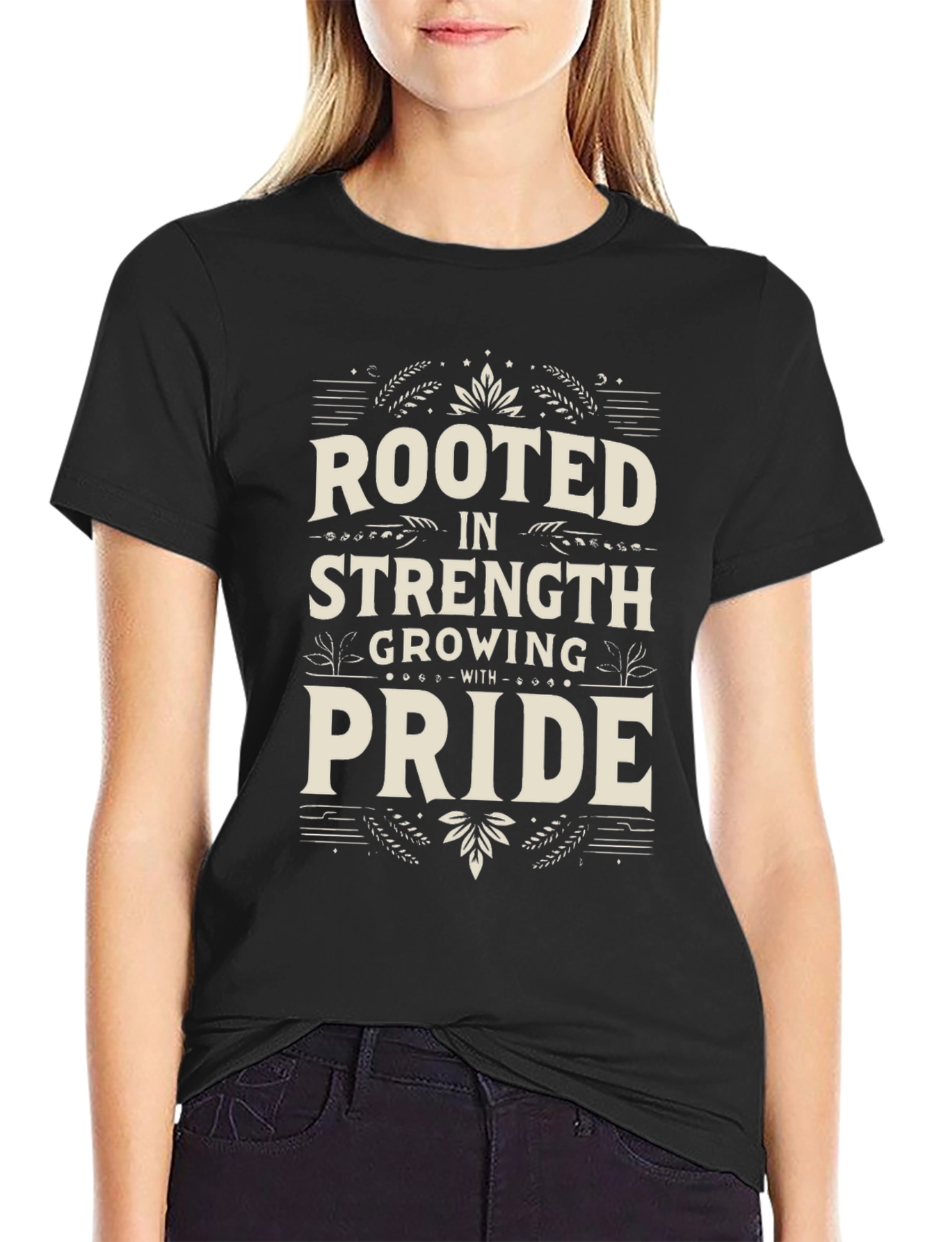 Rooted in Strength Graphic Tee - Black