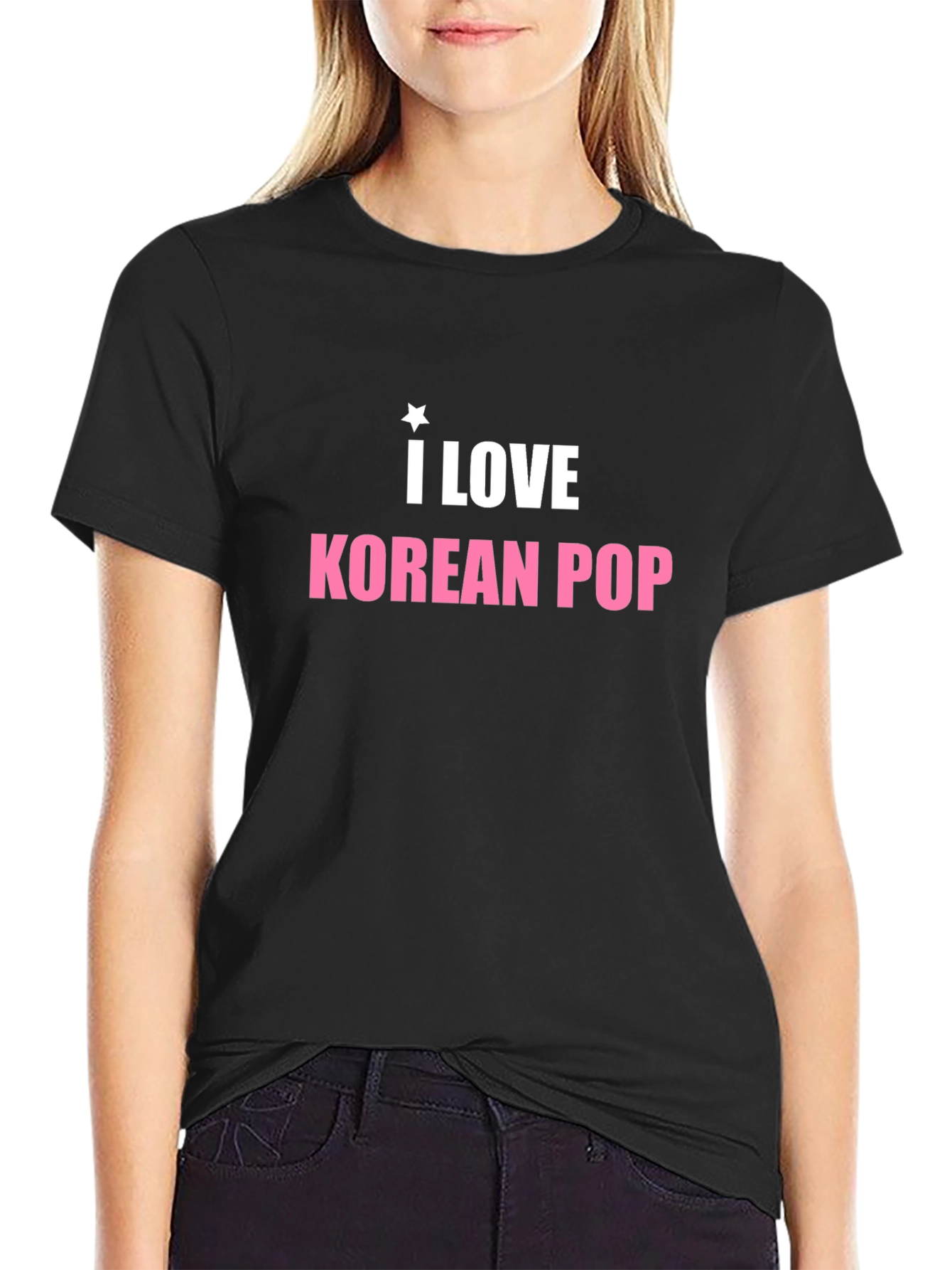 I Love Korean Pop Black Tee