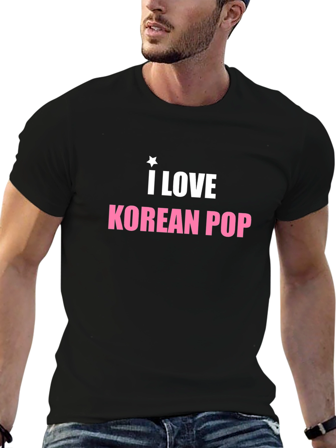 I Love Korean Pop Black Tee