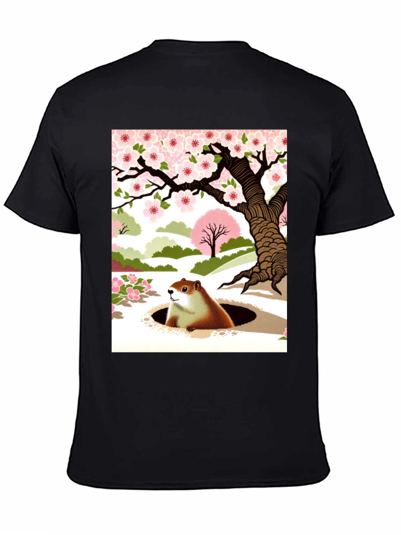 Groundhog Day T-Shirt - Spring Blossom Design