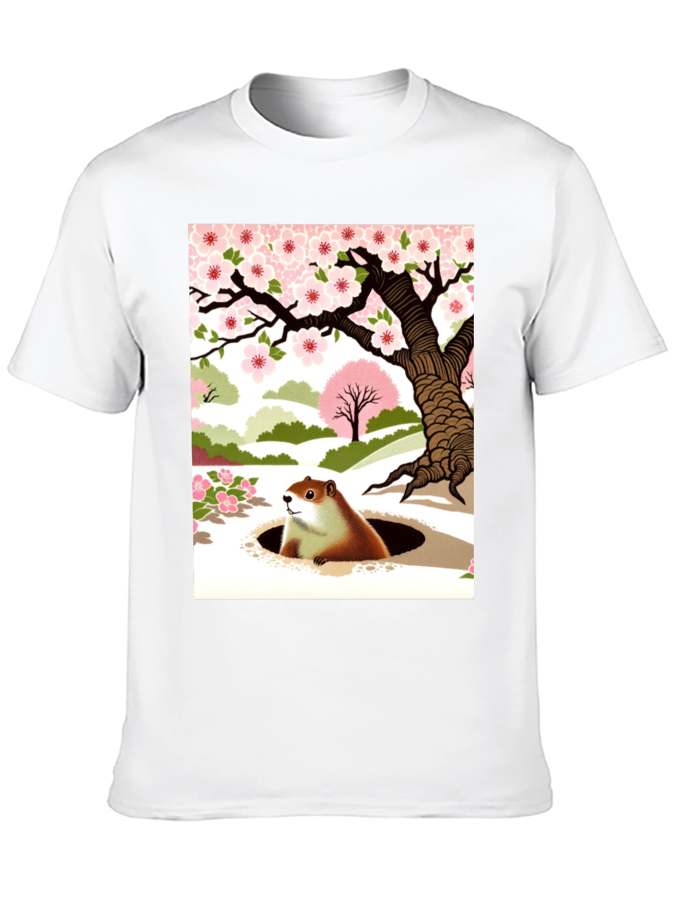 Groundhog Day T-Shirt - Spring Blossom Design