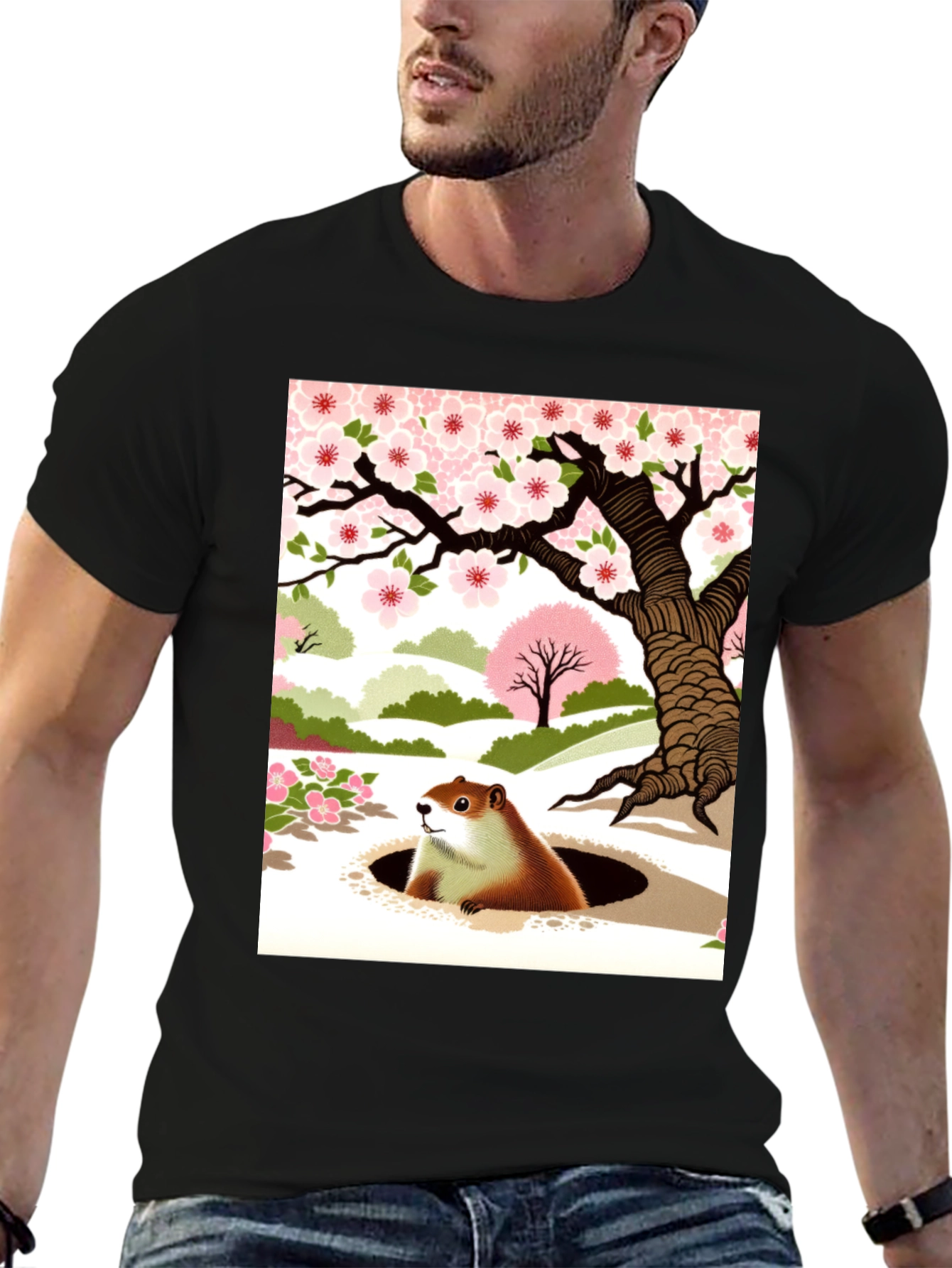 Groundhog Day T-Shirt - Spring Blossom Design