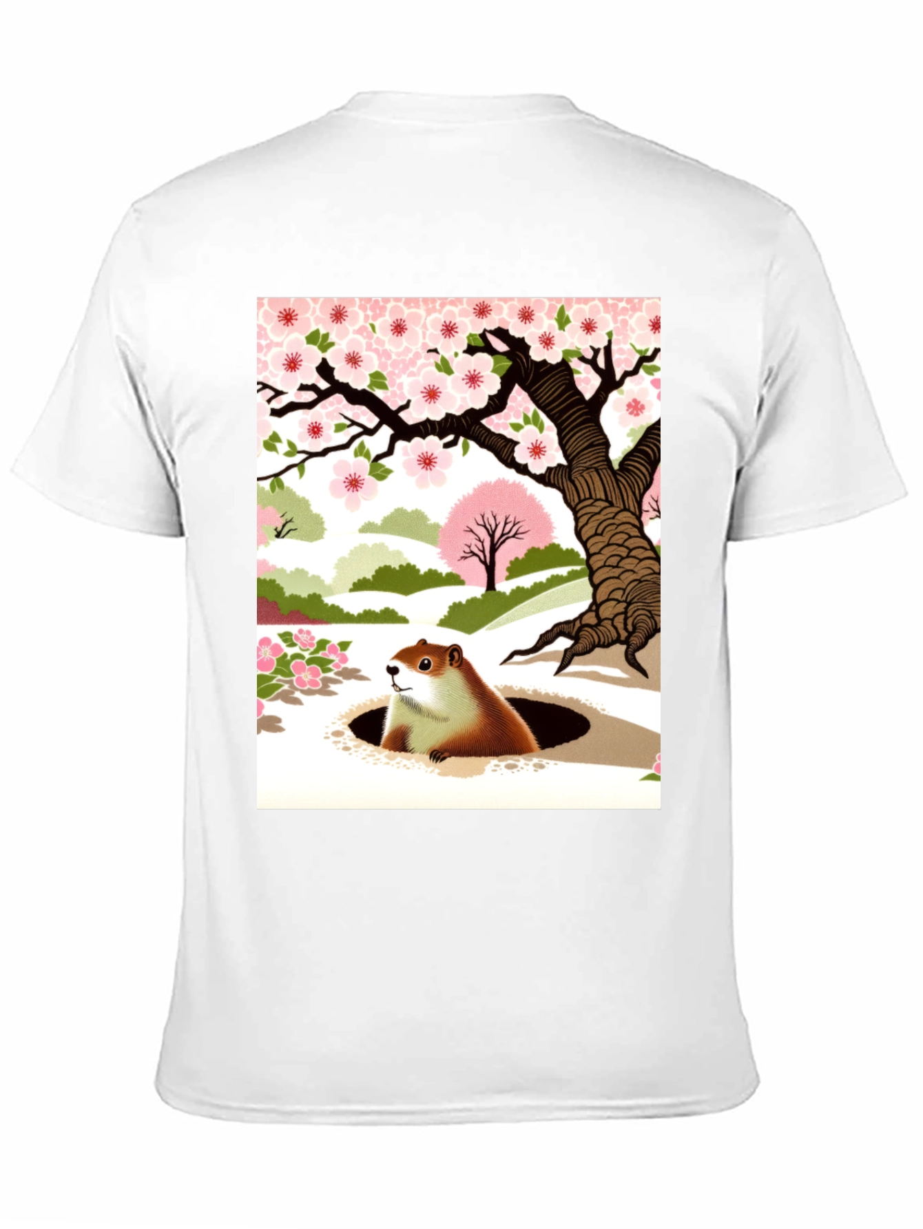 Groundhog Day T-Shirt - Spring Blossom Design