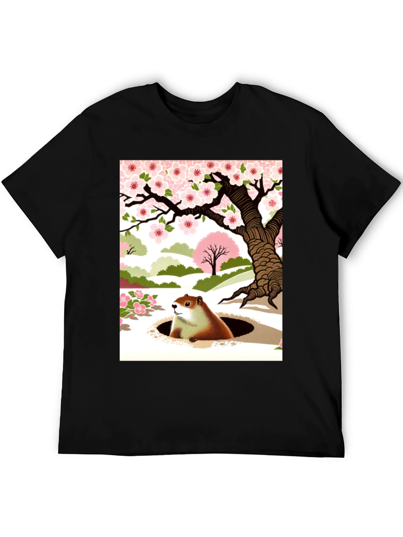 Groundhog Day T-Shirt - Spring Blossom Design