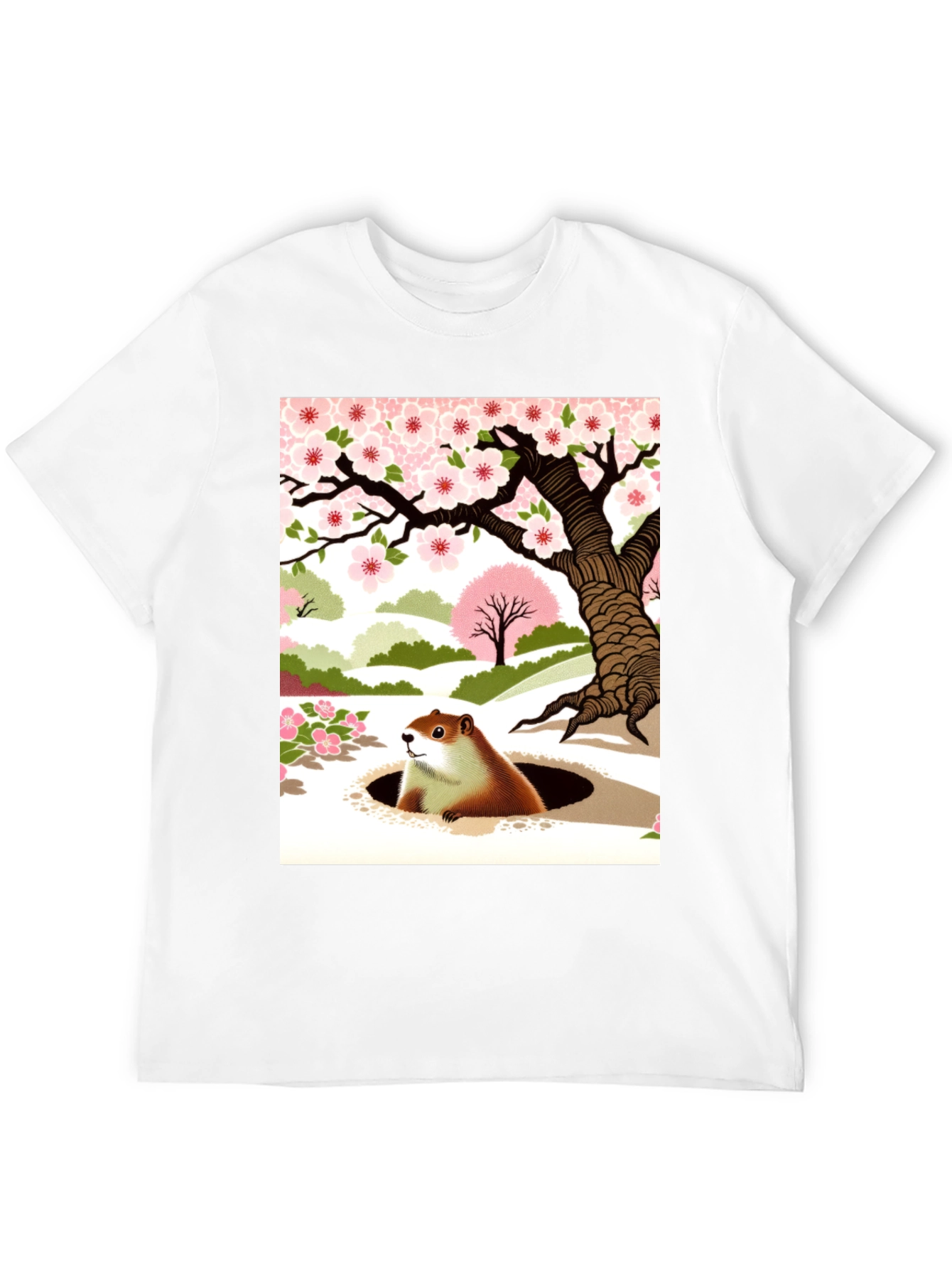 Groundhog Day T-Shirt - Spring Blossom Design