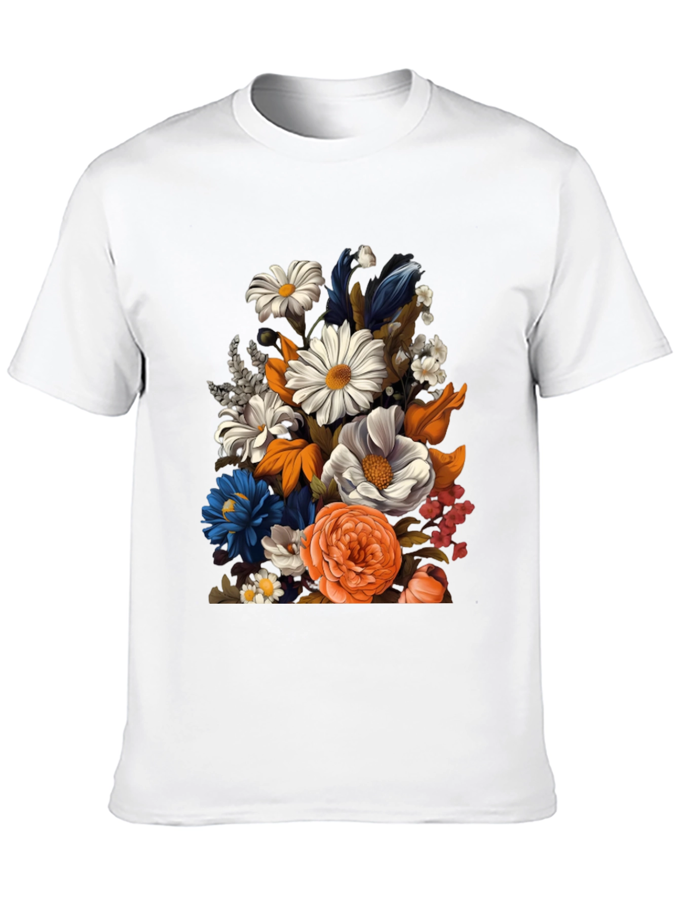 Floral Print Black T-Shirt for Men