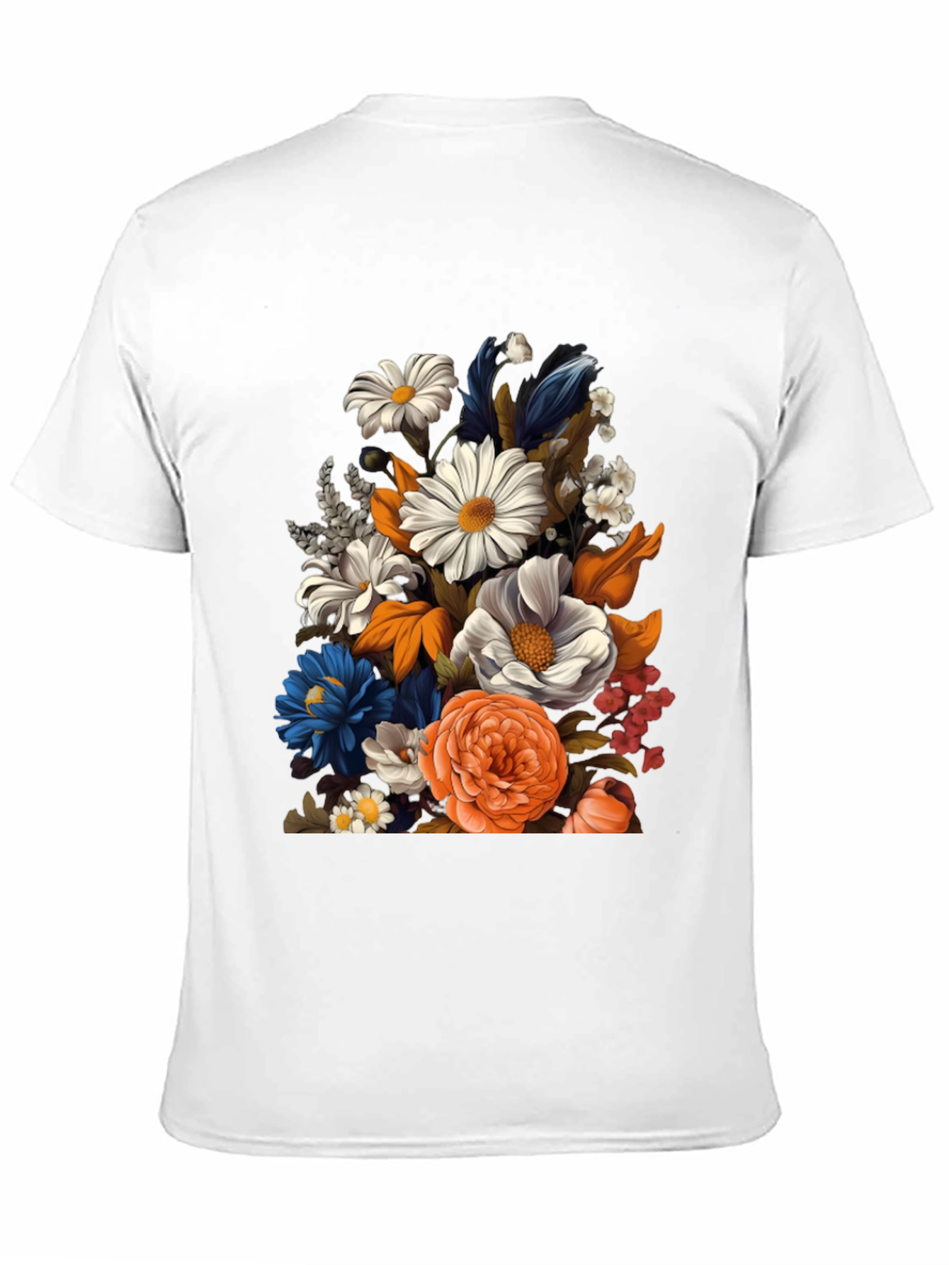 Floral Print Black T-Shirt for Men