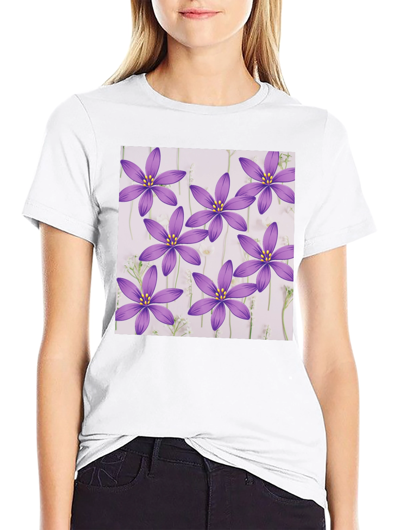 Floral Print T-Shirt - Stylish Botanical Design