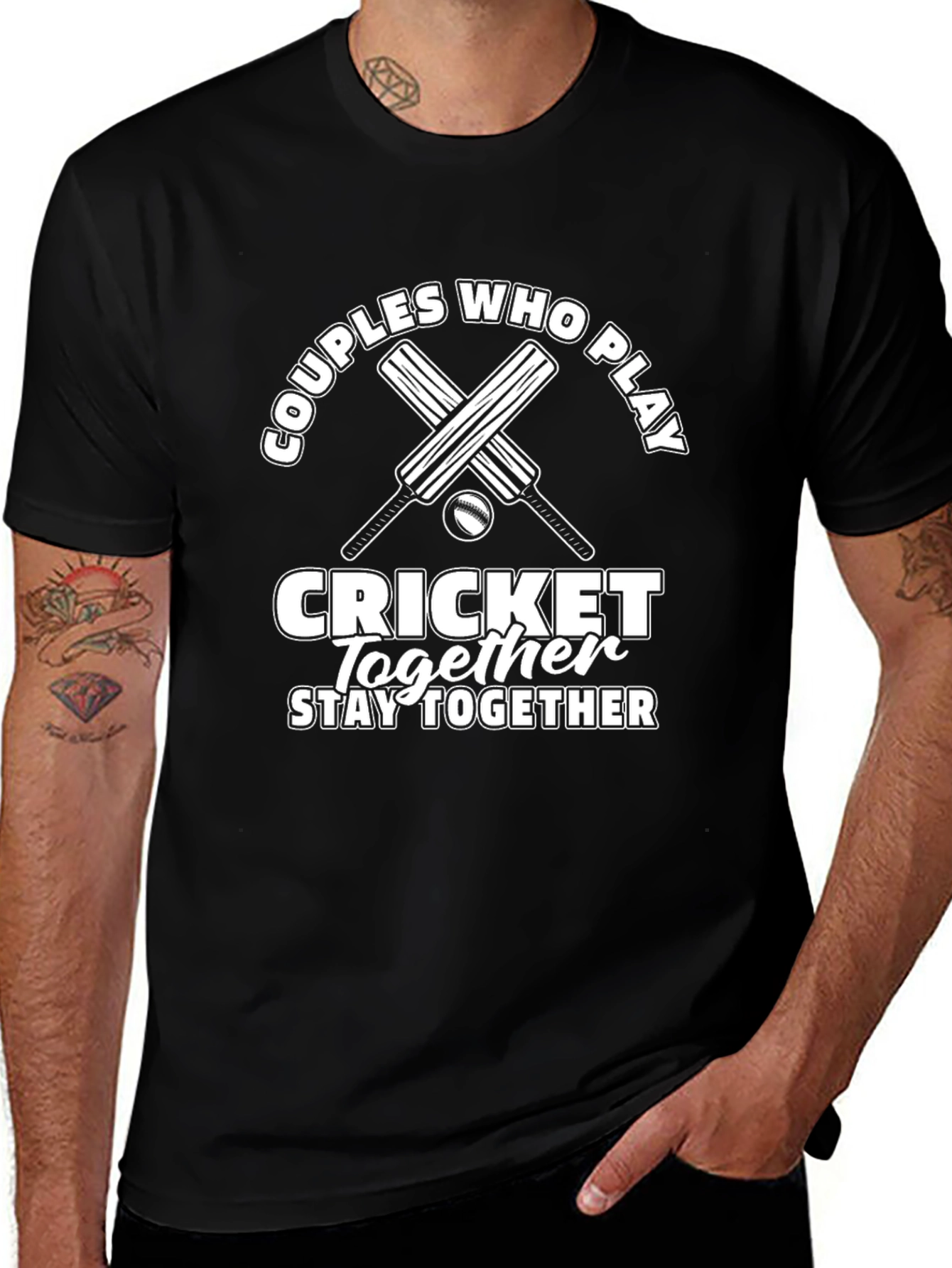 Couples Cricket T-Shirt: Play Together Stay Together!