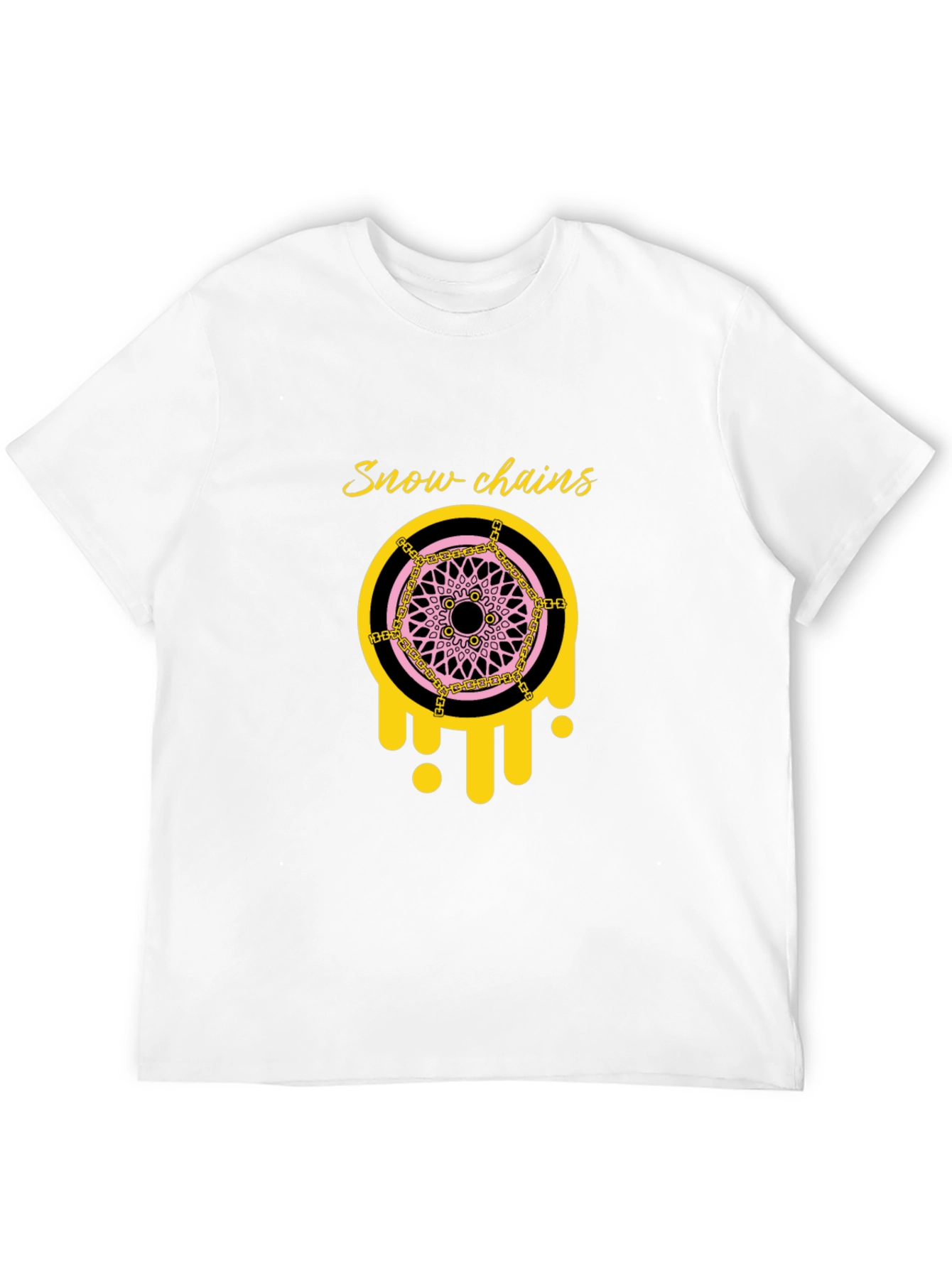 Snow Chains Graphic Tee - Trendy Black T-Shirt