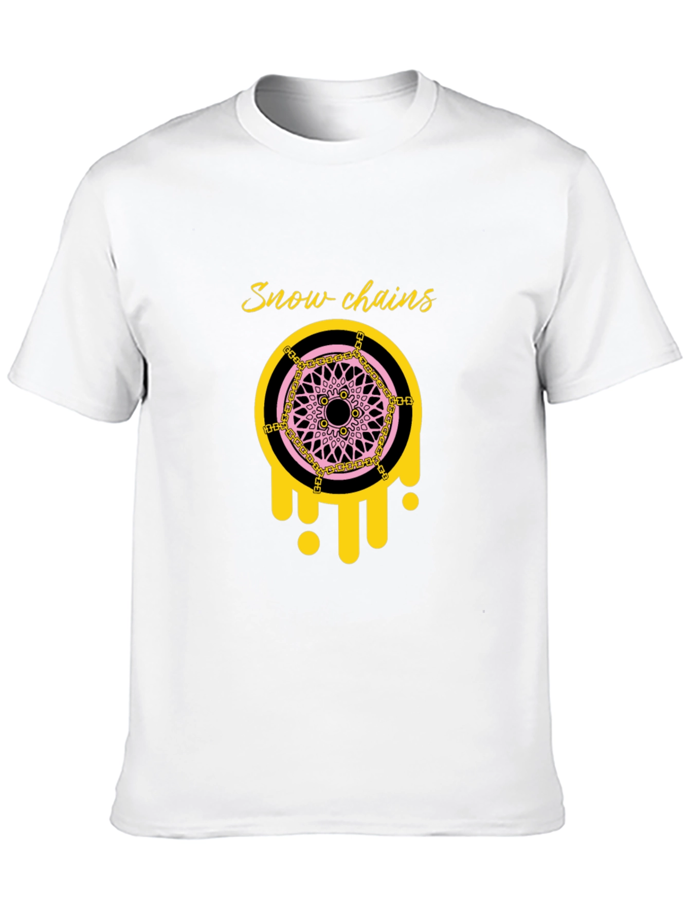 Snow Chains Graphic Tee - Trendy Black T-Shirt