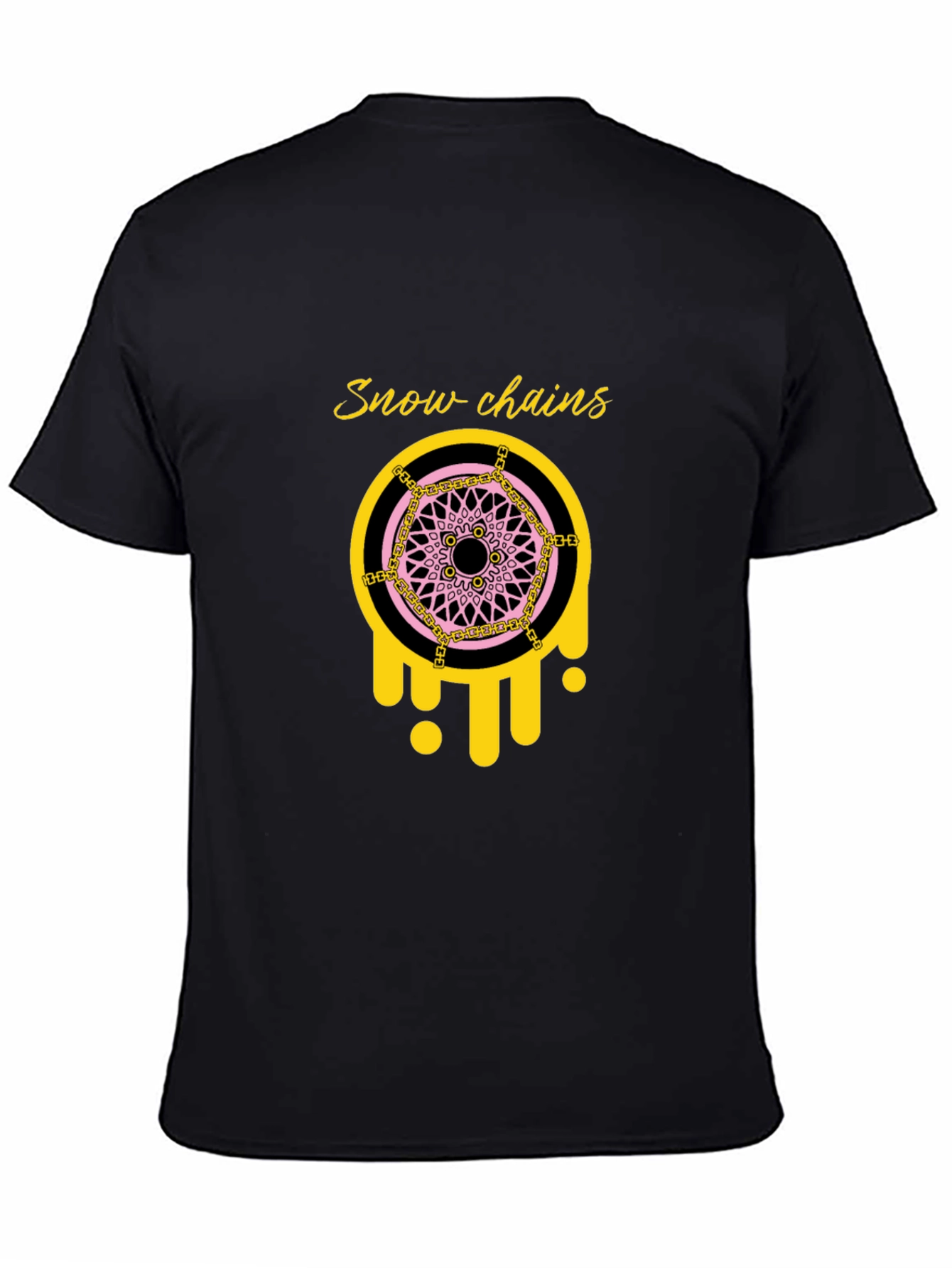 Snow Chains Graphic Tee - Trendy Black T-Shirt