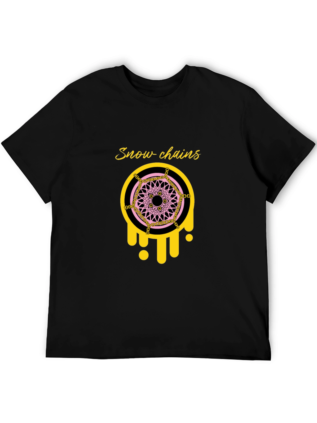 Snow Chains Graphic Tee - Trendy Black T-Shirt