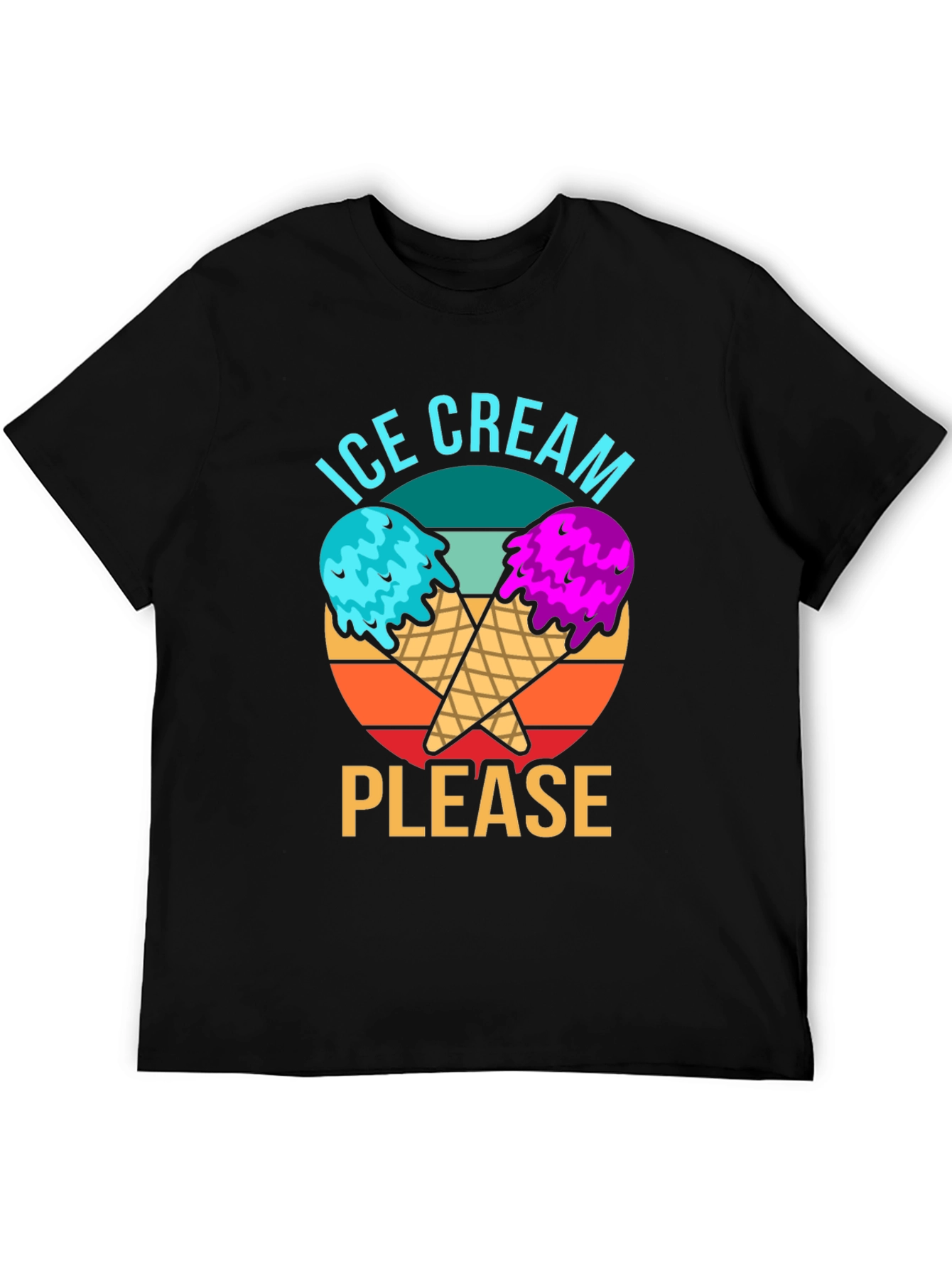 Ice Cream Please Graphic Tee - Novelty T-Shirt