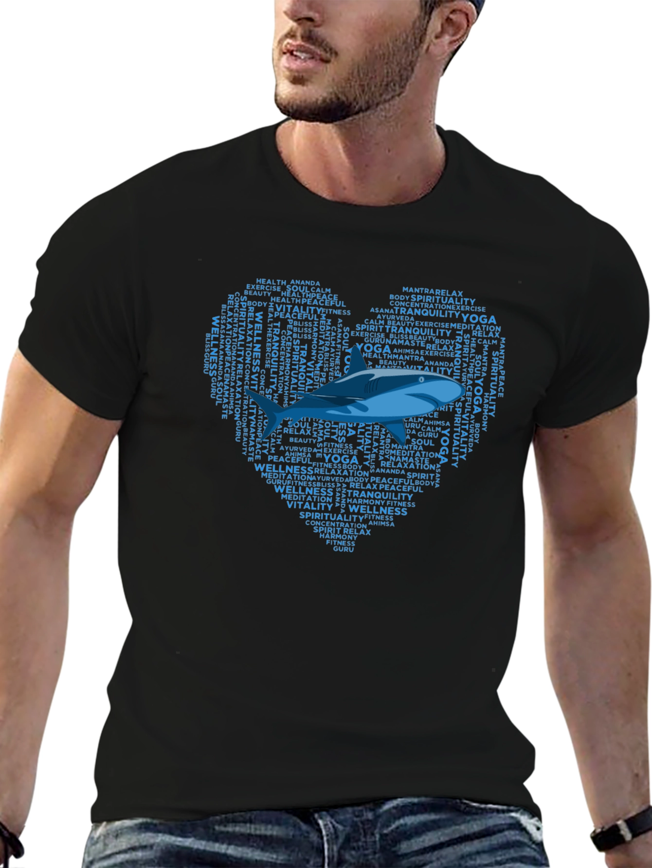 Yoga Wellness Shark Heart T-Shirt