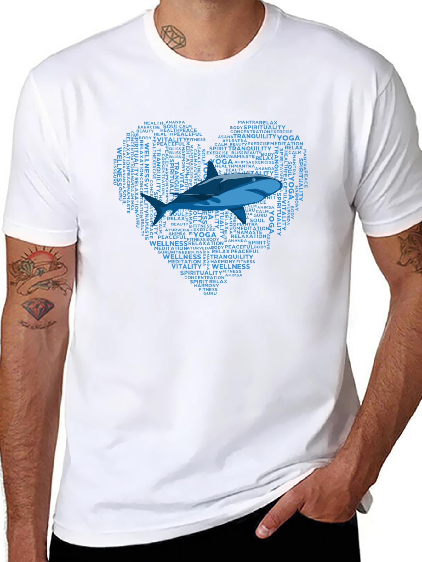 Yoga Wellness Shark Heart T-Shirt
