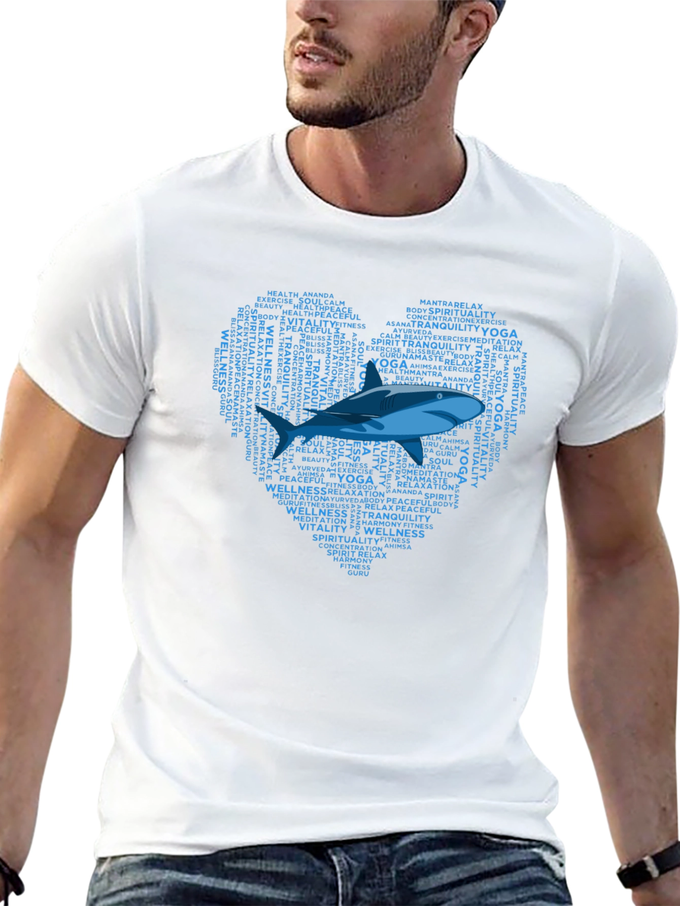 Yoga Wellness Shark Heart T-Shirt