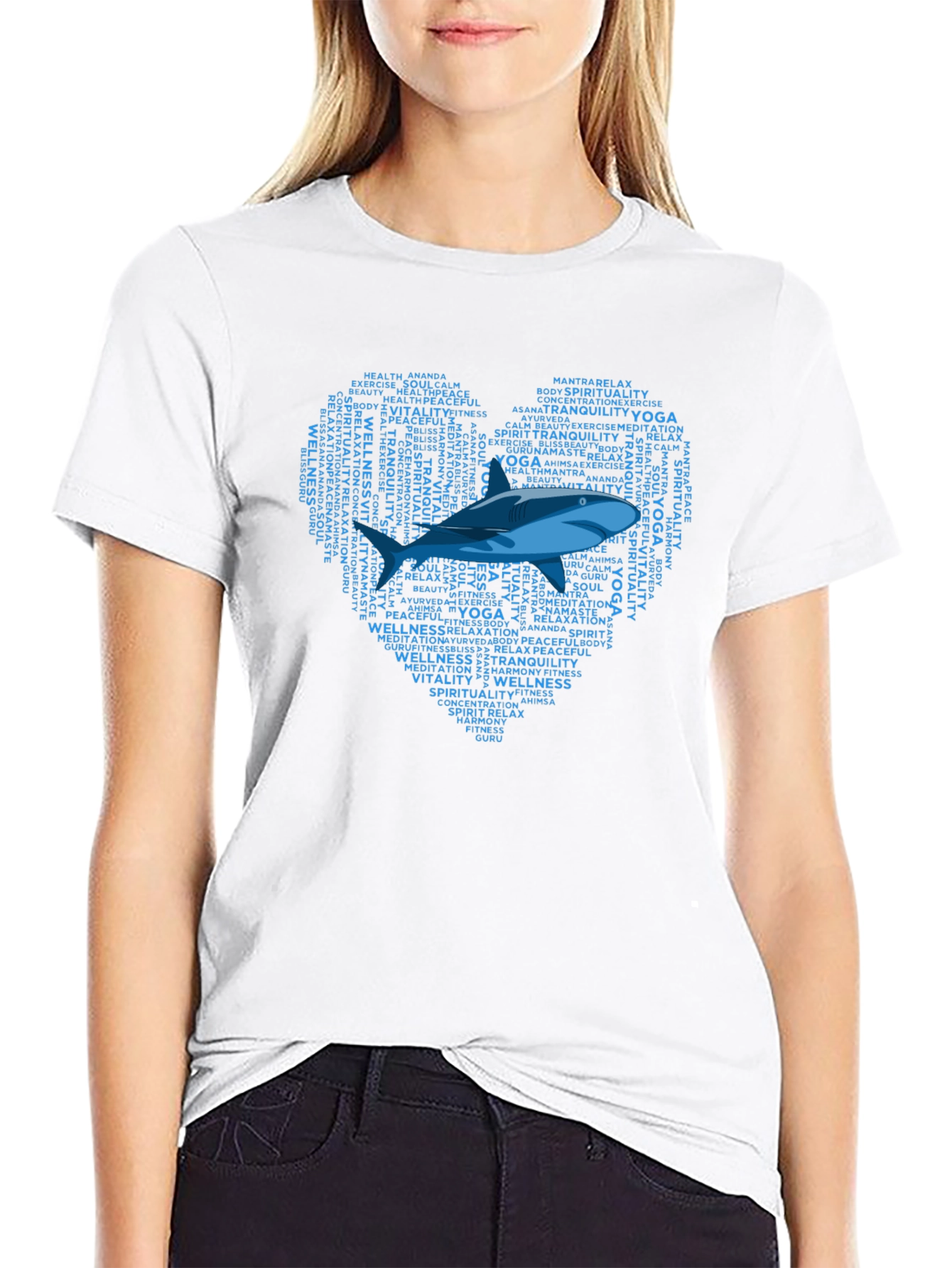 Yoga Wellness Shark Heart T-Shirt