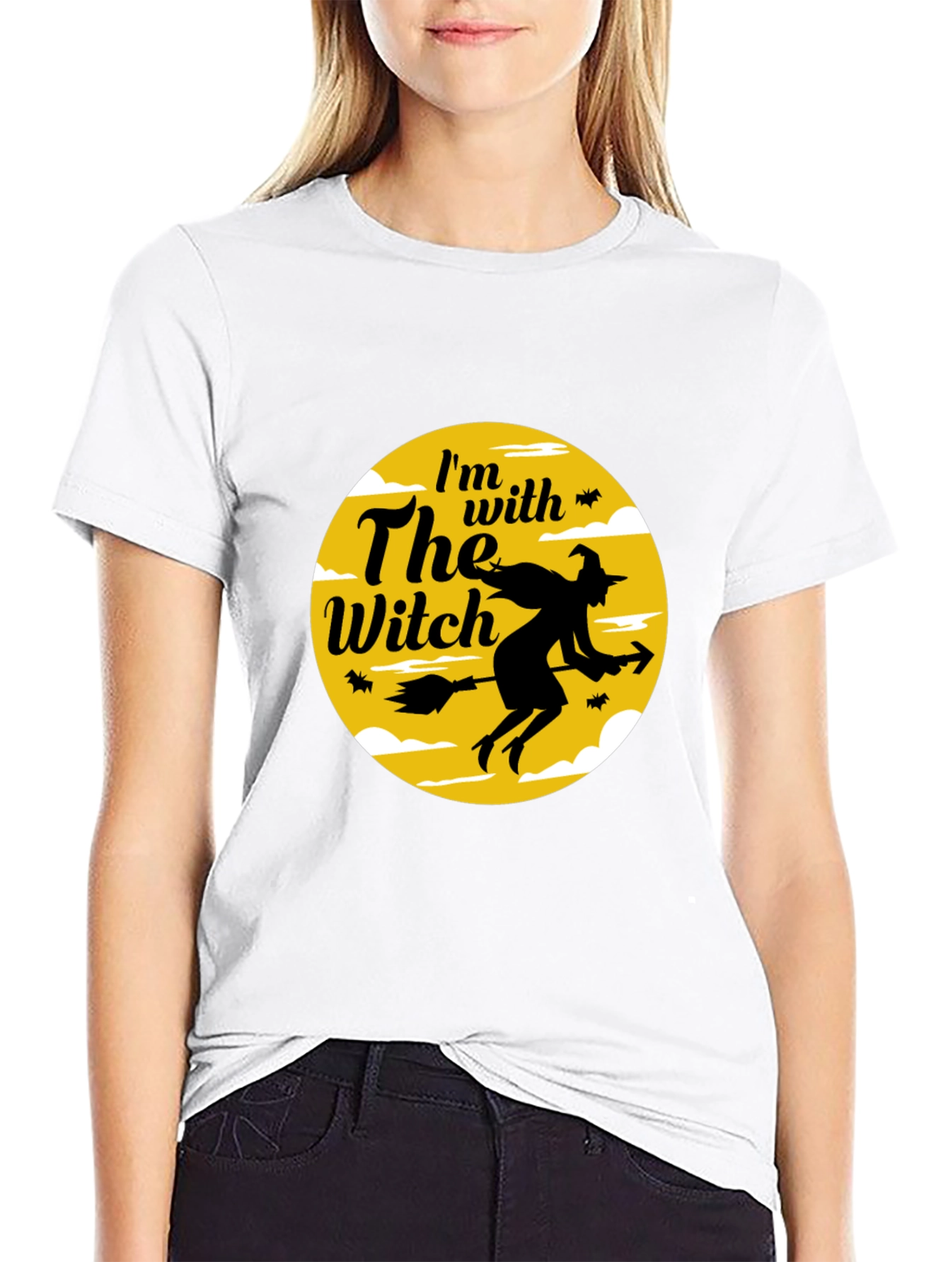 Im With The Witch Halloween Black T-Shirt