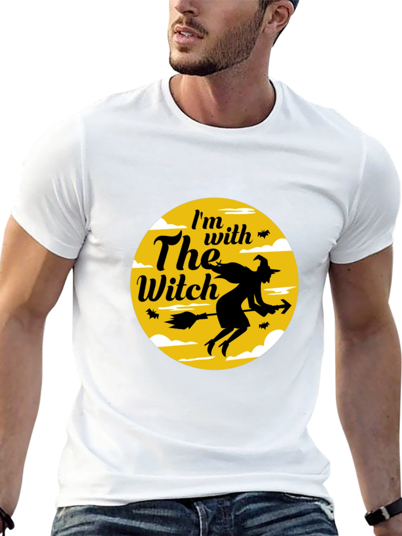 Im With The Witch Halloween Black T-Shirt