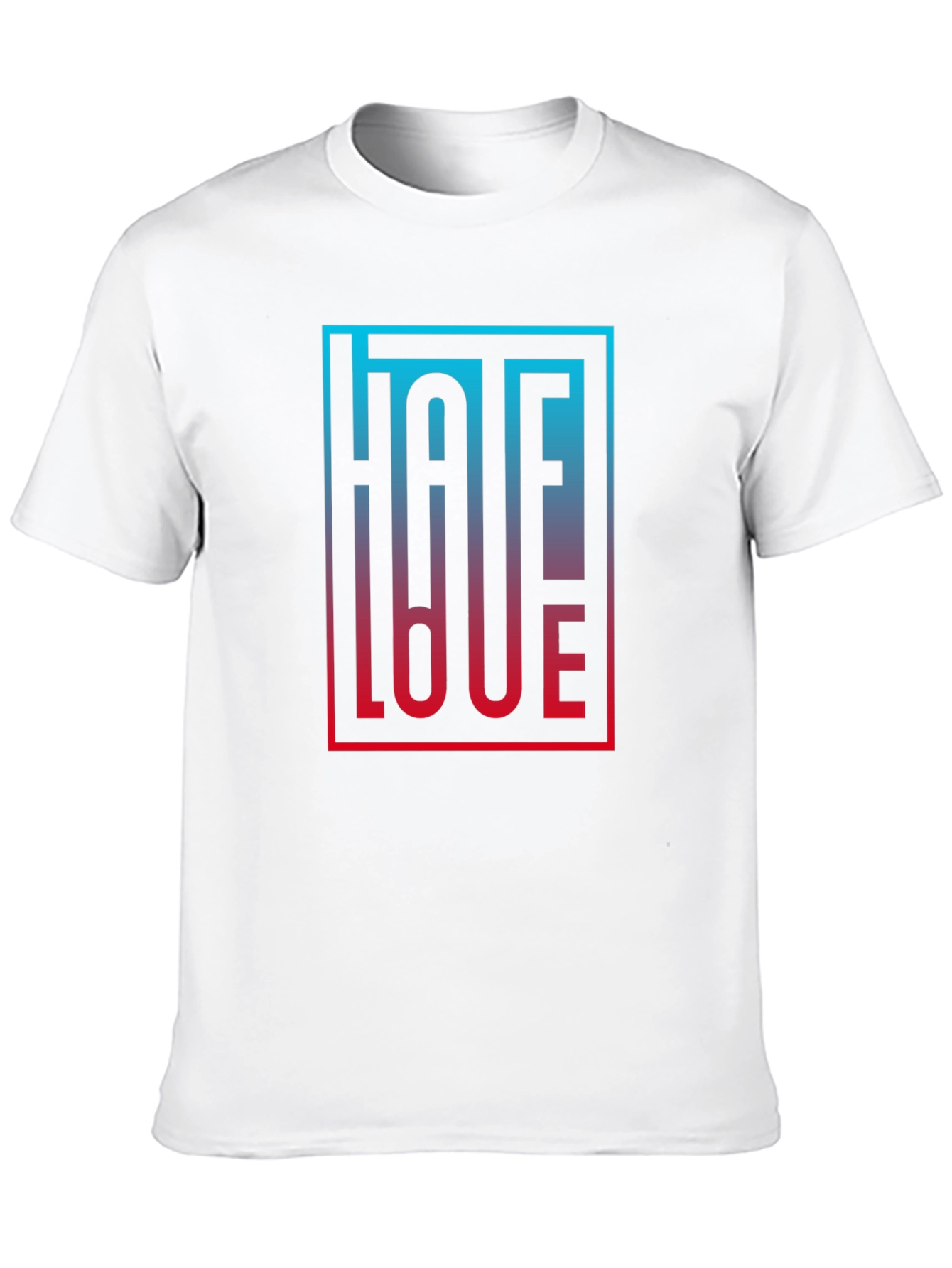 Hate Love Graphic Tee - Modern Gradient Design
