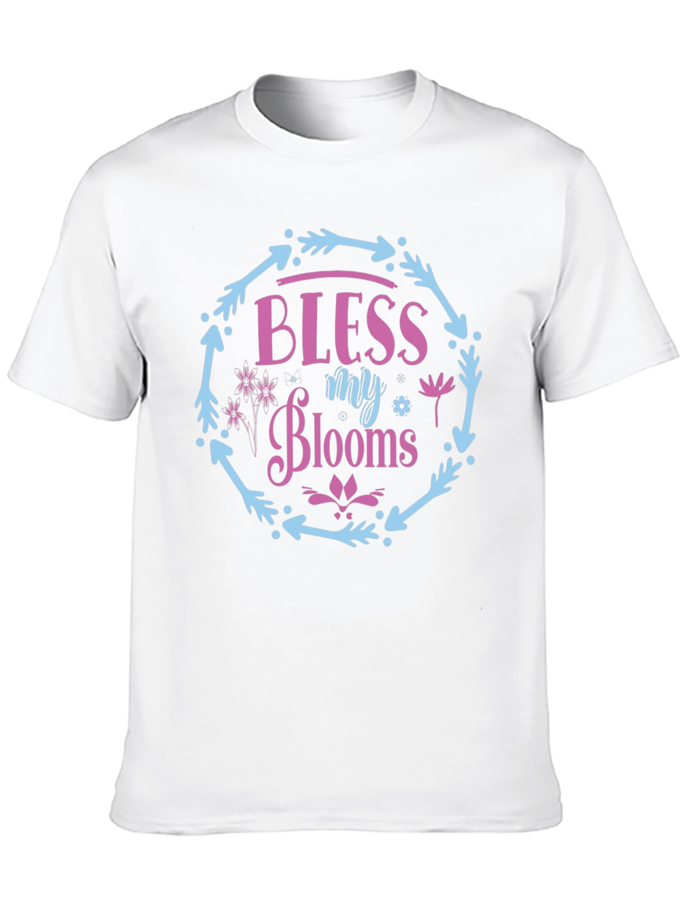 Bless My Blooms Graphic Tee - Black Cotton T-Shirt