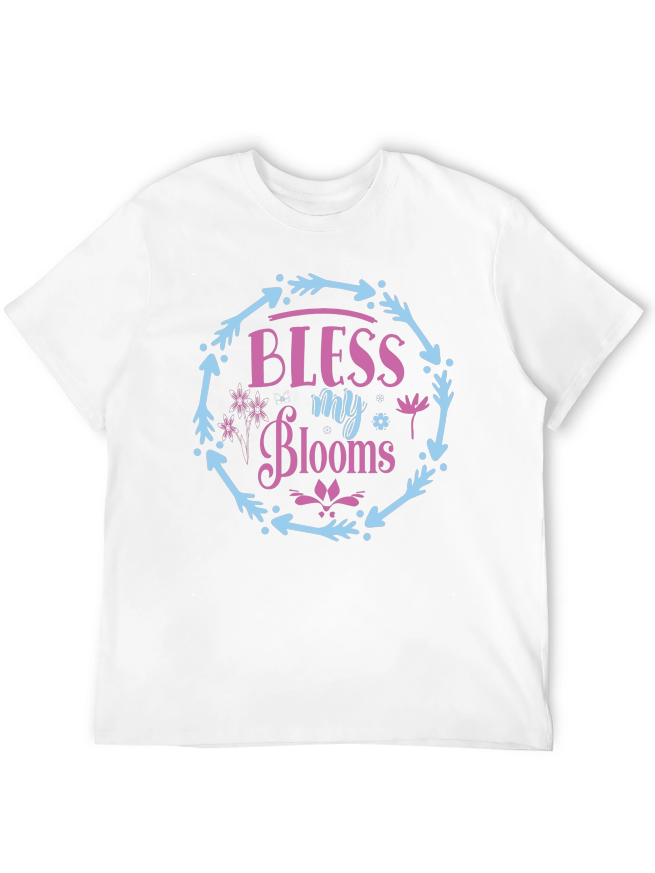 Bless My Blooms Graphic Tee - Black Cotton T-Shirt