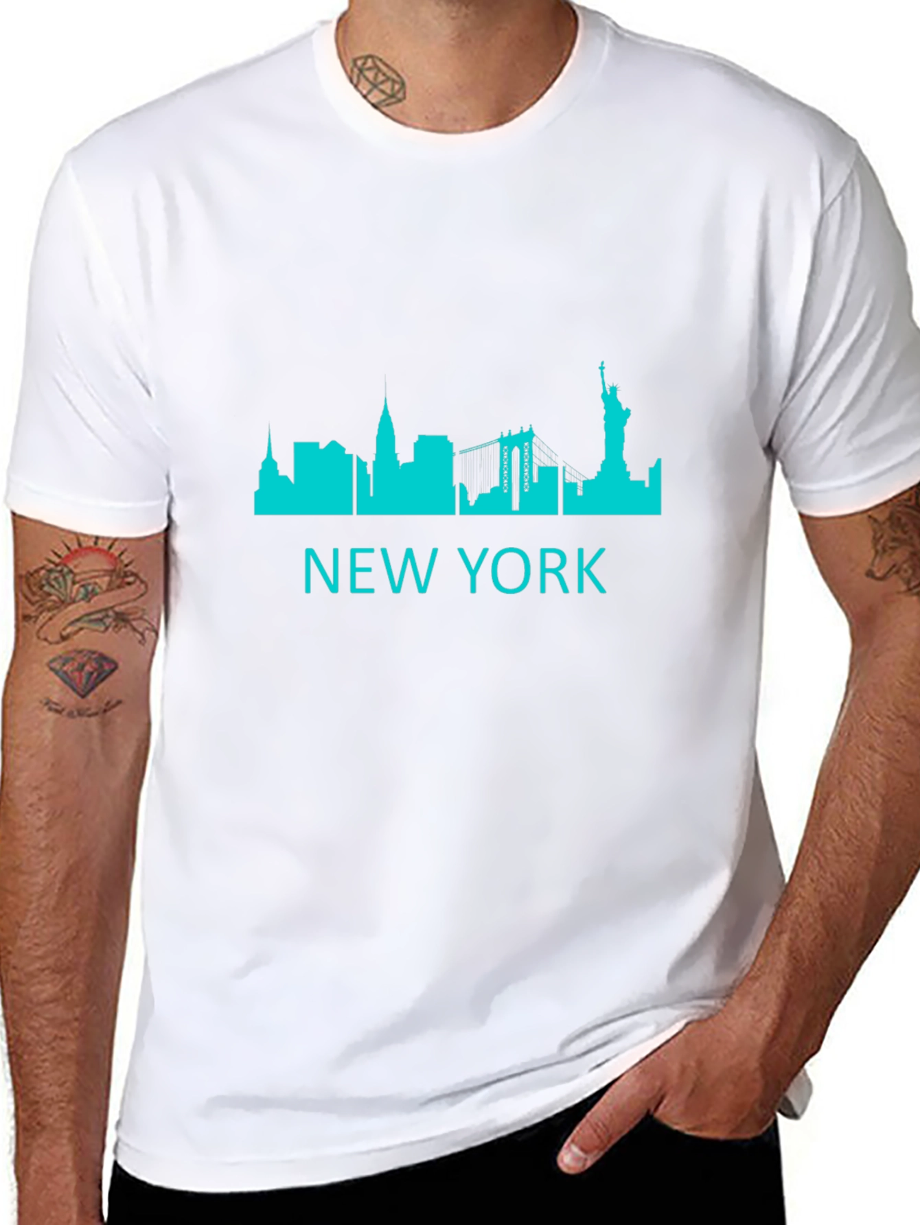 New York Skyline Graphic Tee - Black