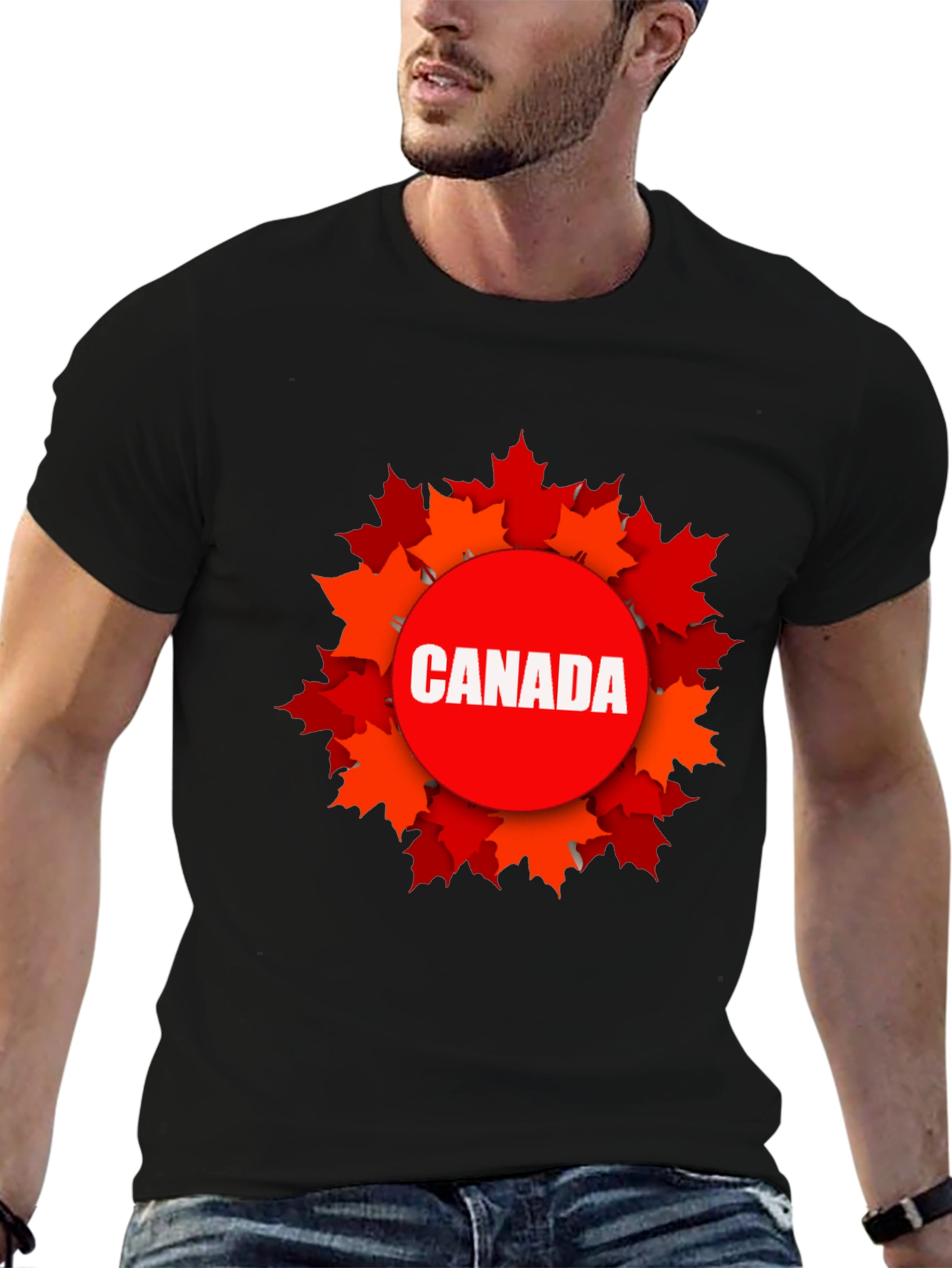 Canada Maple Leaf Graphic Tee - Black
