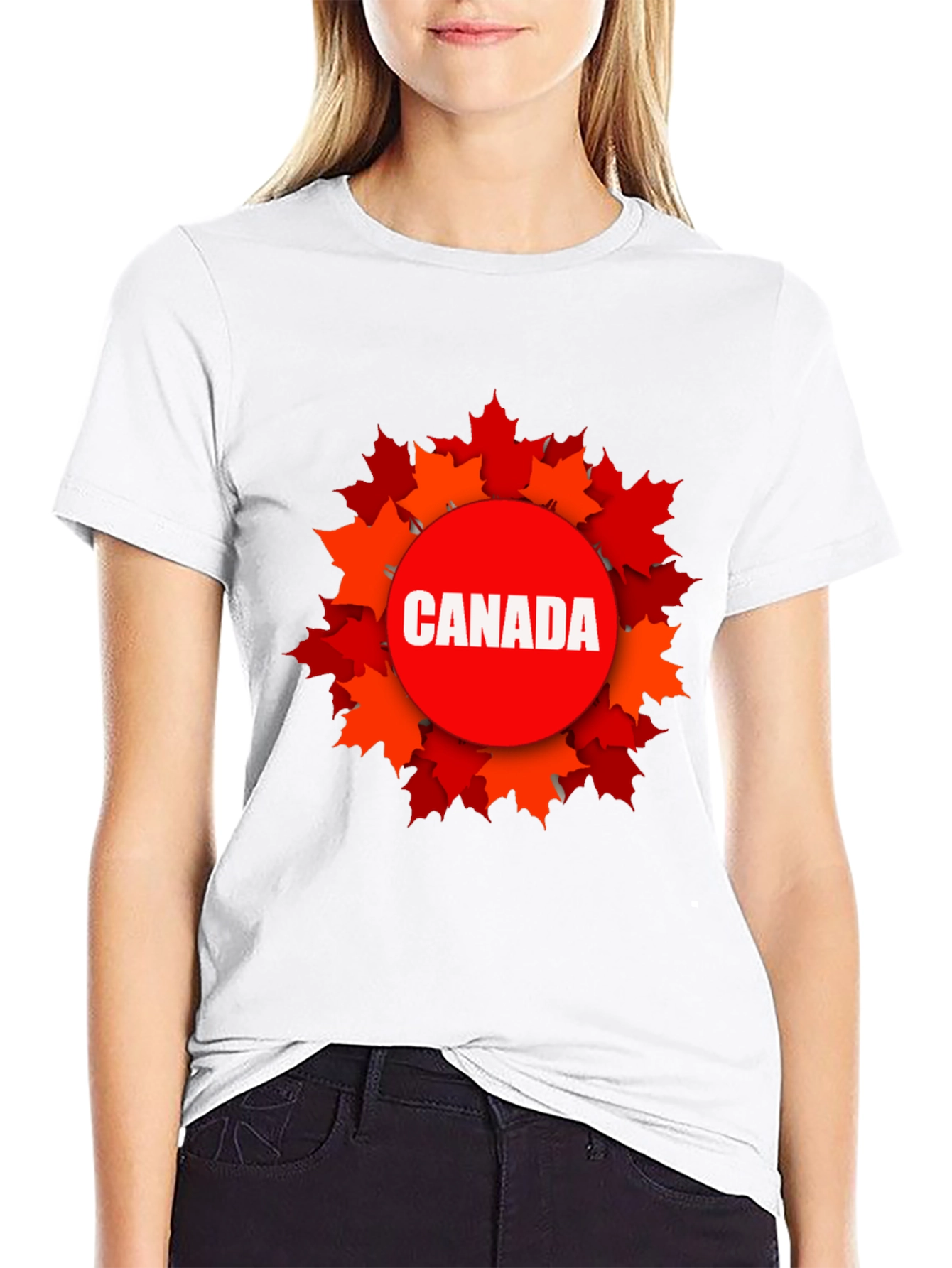 Canada Maple Leaf Graphic Tee - Black