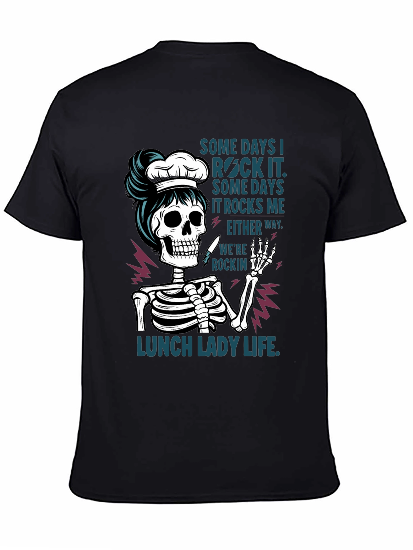 Lunch Lady Skeleton T-Shirt - Rockin Life Tee
