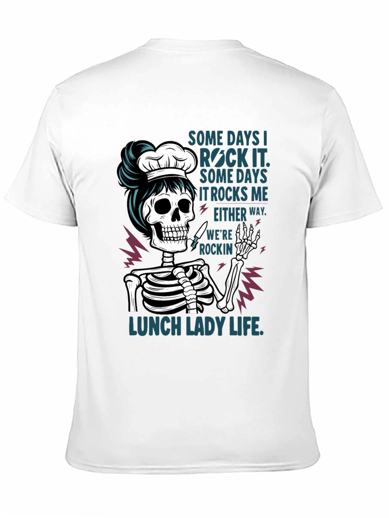 Lunch Lady Skeleton T-Shirt - Rockin Life Tee