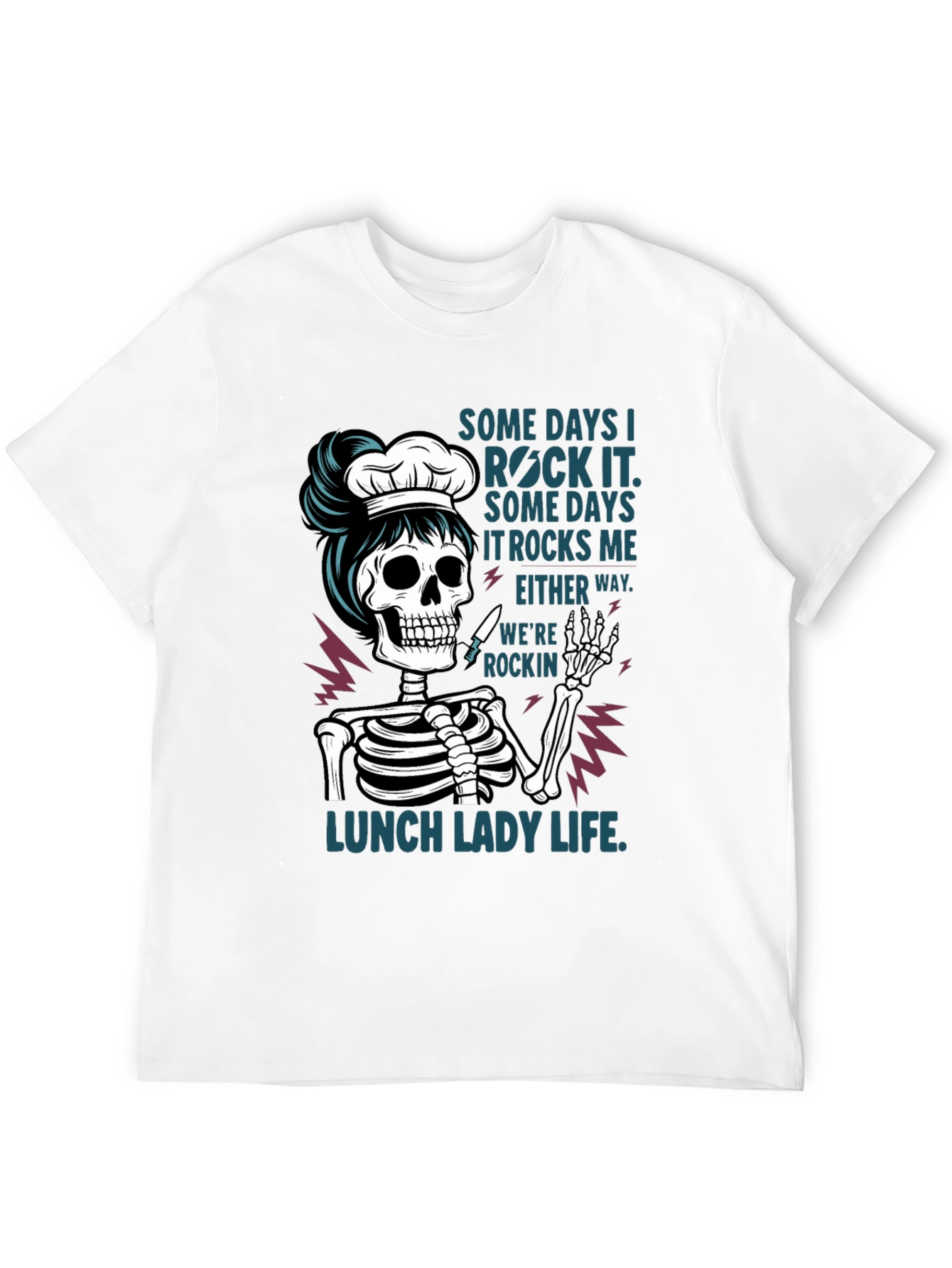 Lunch Lady Skeleton T-Shirt - Rockin Life Tee