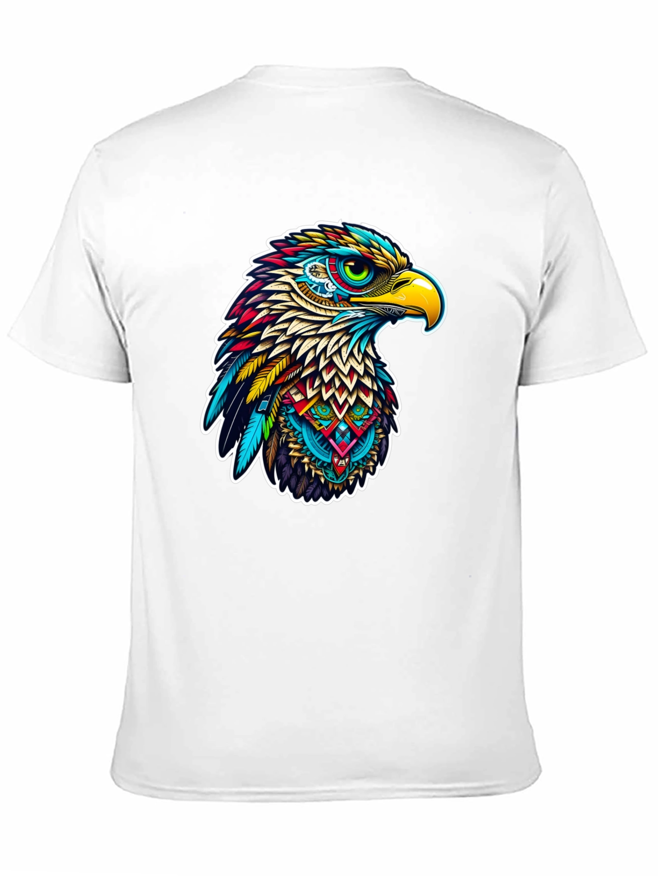 Vibrant Eagle Graphic Tee - Stylish Mens Black T-Shirt