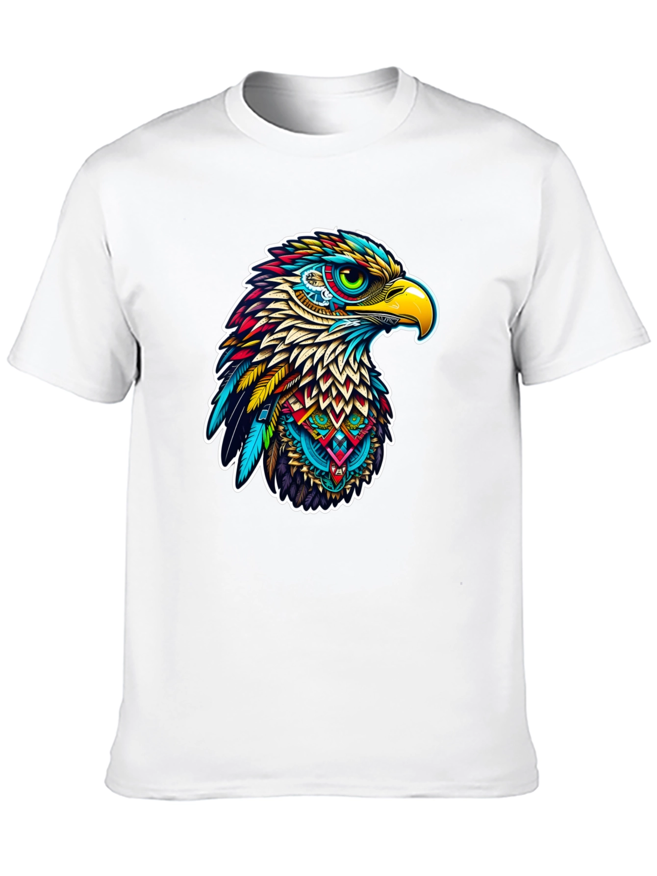 Vibrant Eagle Graphic Tee - Stylish Mens Black T-Shirt