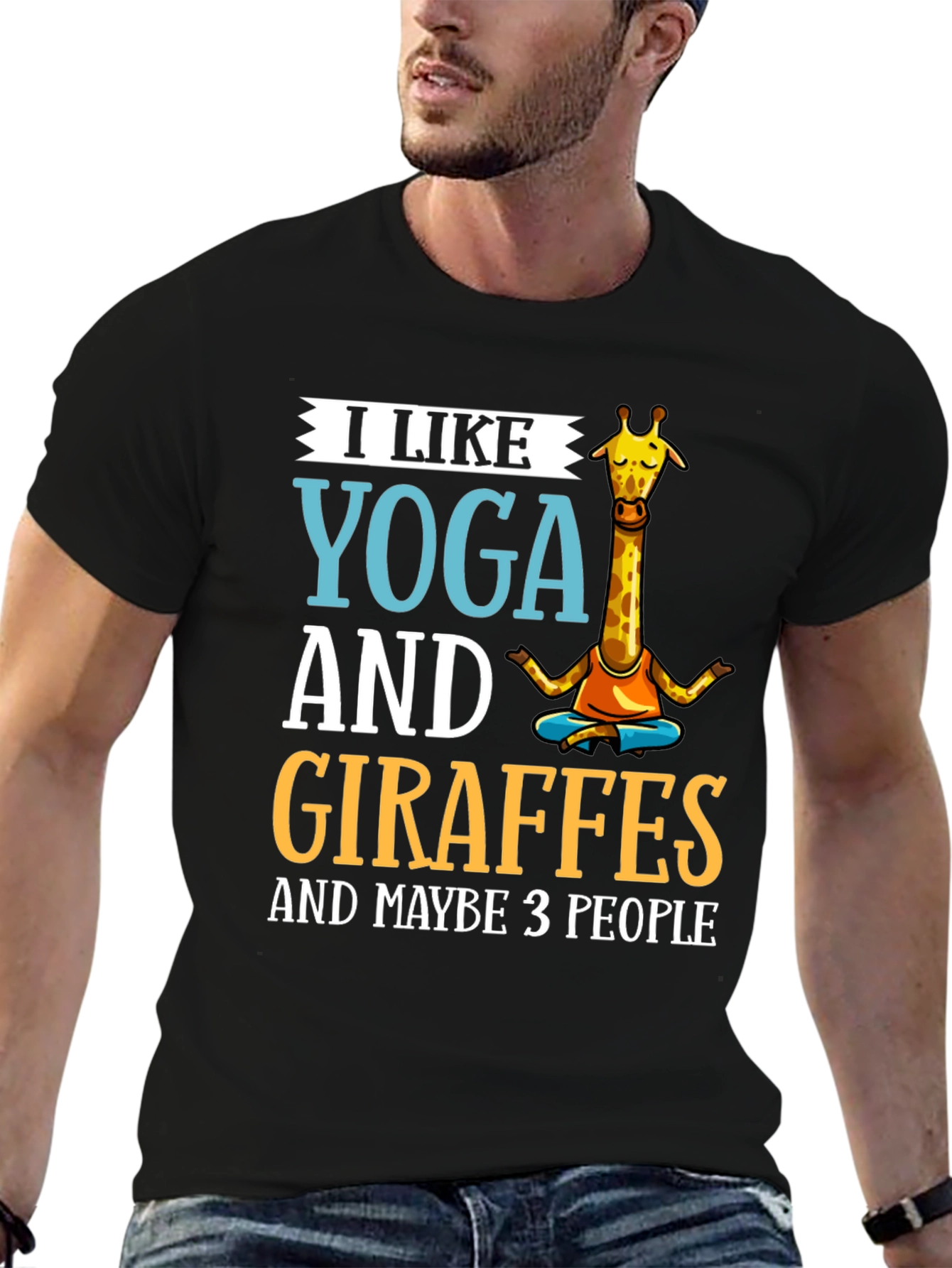 Yoga & Giraffes Graphic Tee - Unisex Cotton T-Shirt