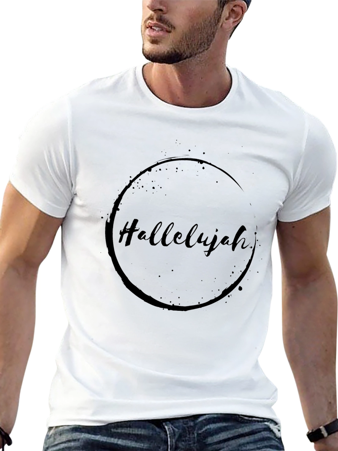 Hallelujah Graphic Print Black T-Shirt