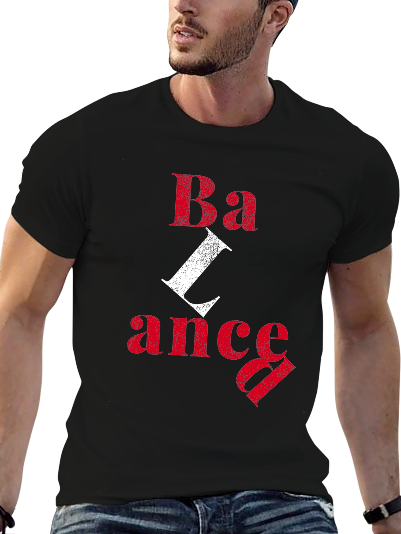 Balance Graphic Print Crew Neck Mens T-Shirt