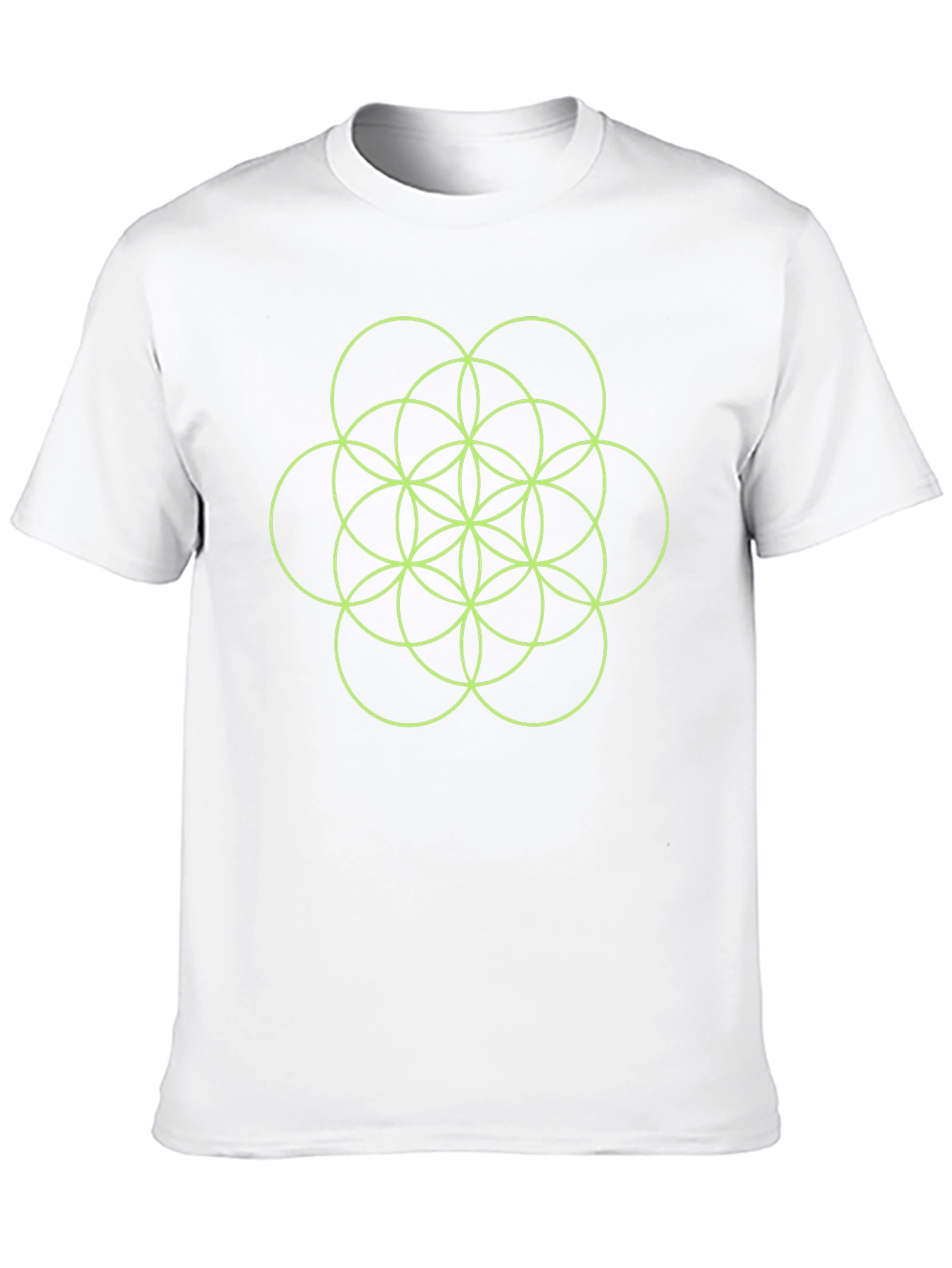Geometric Seed of Life Graphic Black T-Shirt