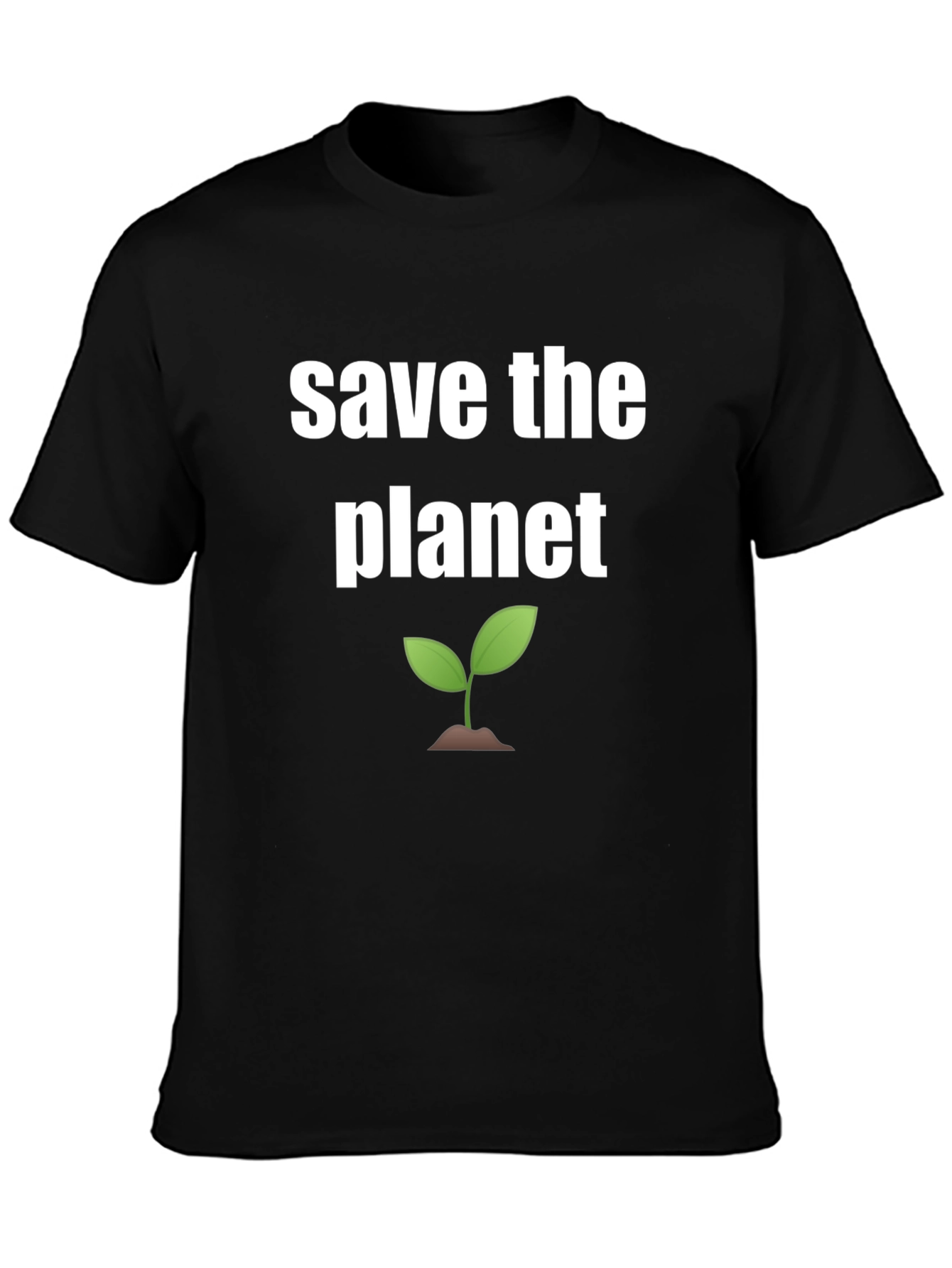 Save the Planet Graphic Tee - Black Cotton Shirt