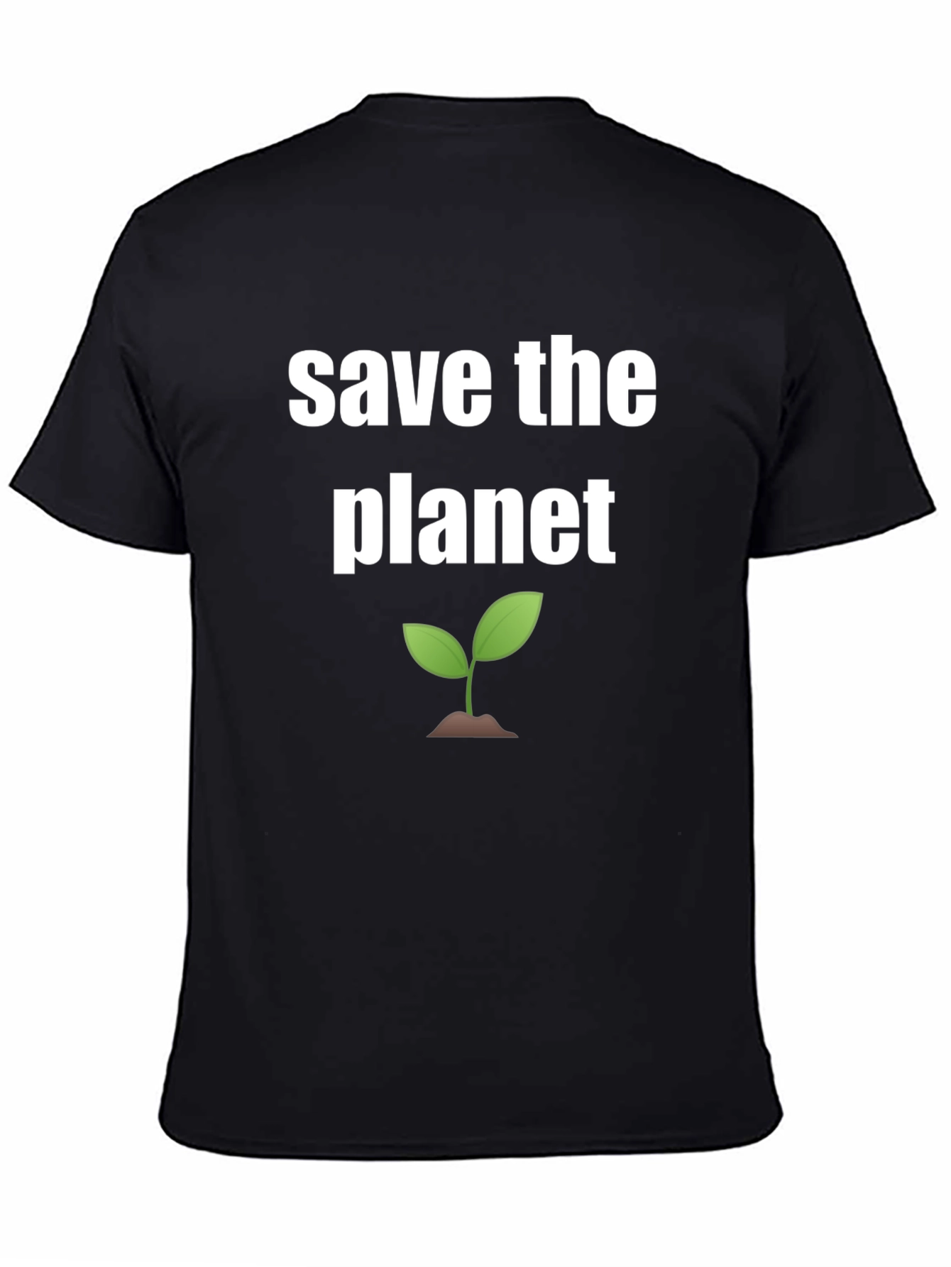 Save the Planet Graphic Tee - Black Cotton Shirt