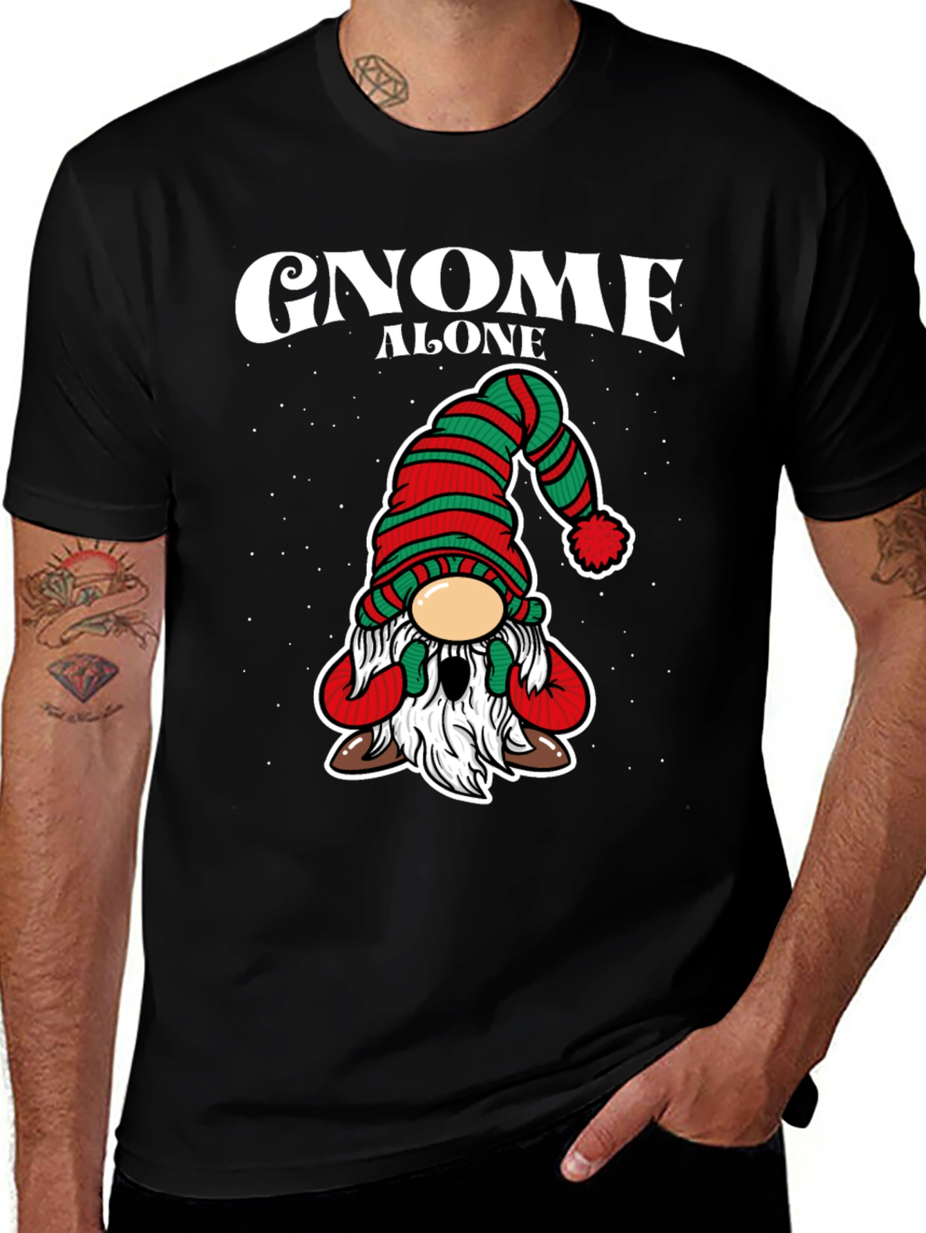 Gnome Alone T-Shirt - Holiday Christmas Apparel