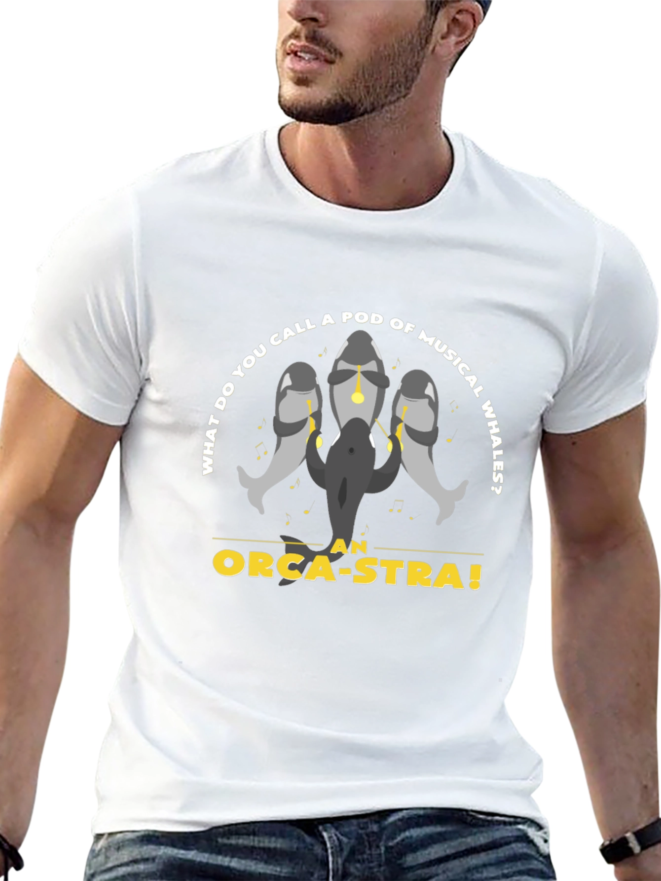 Orca-Stra T-Shirt - Musical Whale Pun Tee