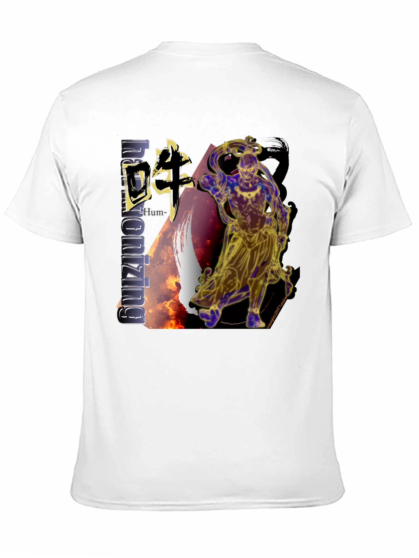 Mens Black T-Shirt with Asian-Inspired Graphic Design