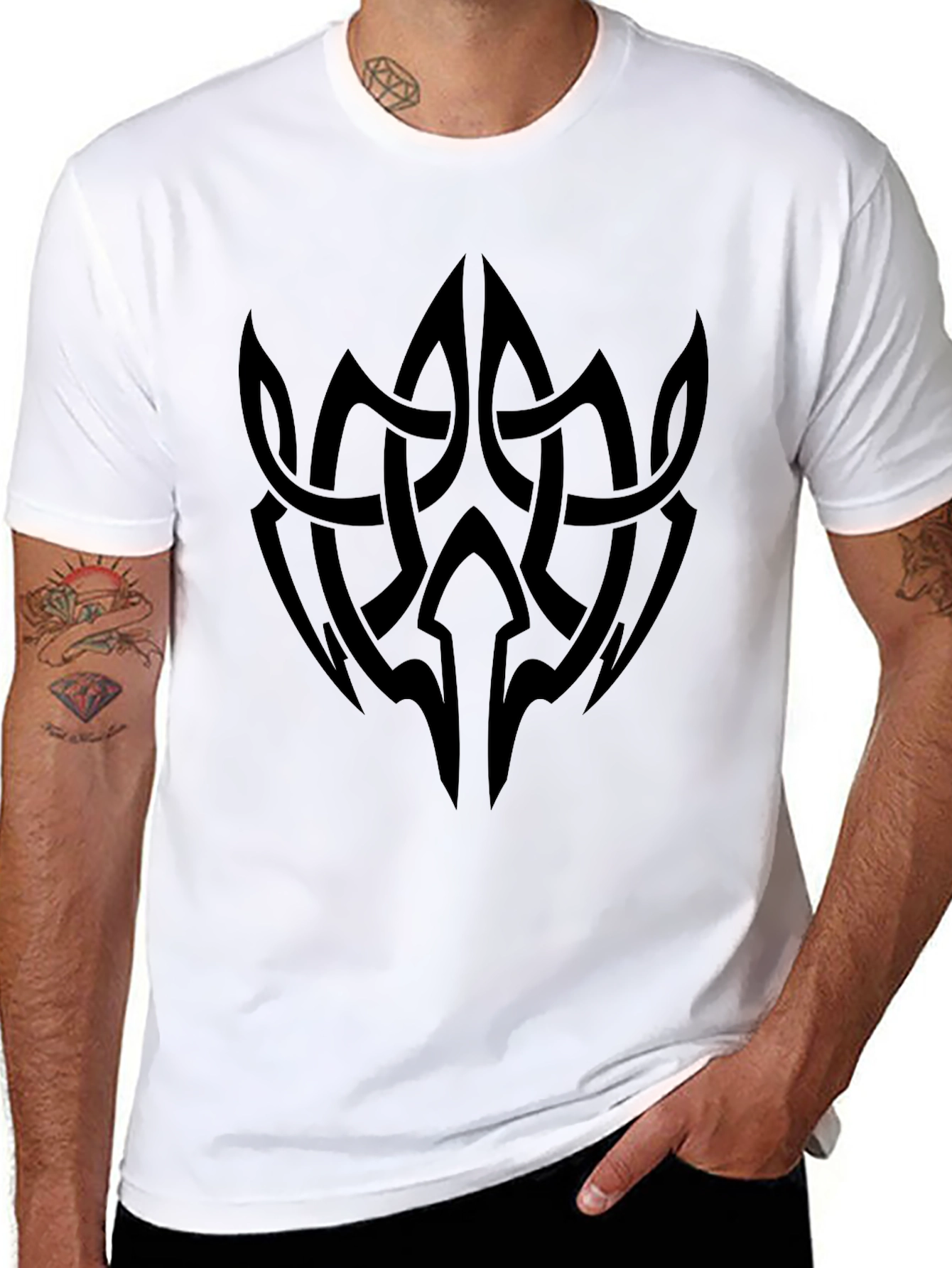 Black Celtic Knot Graphic Tee for Men