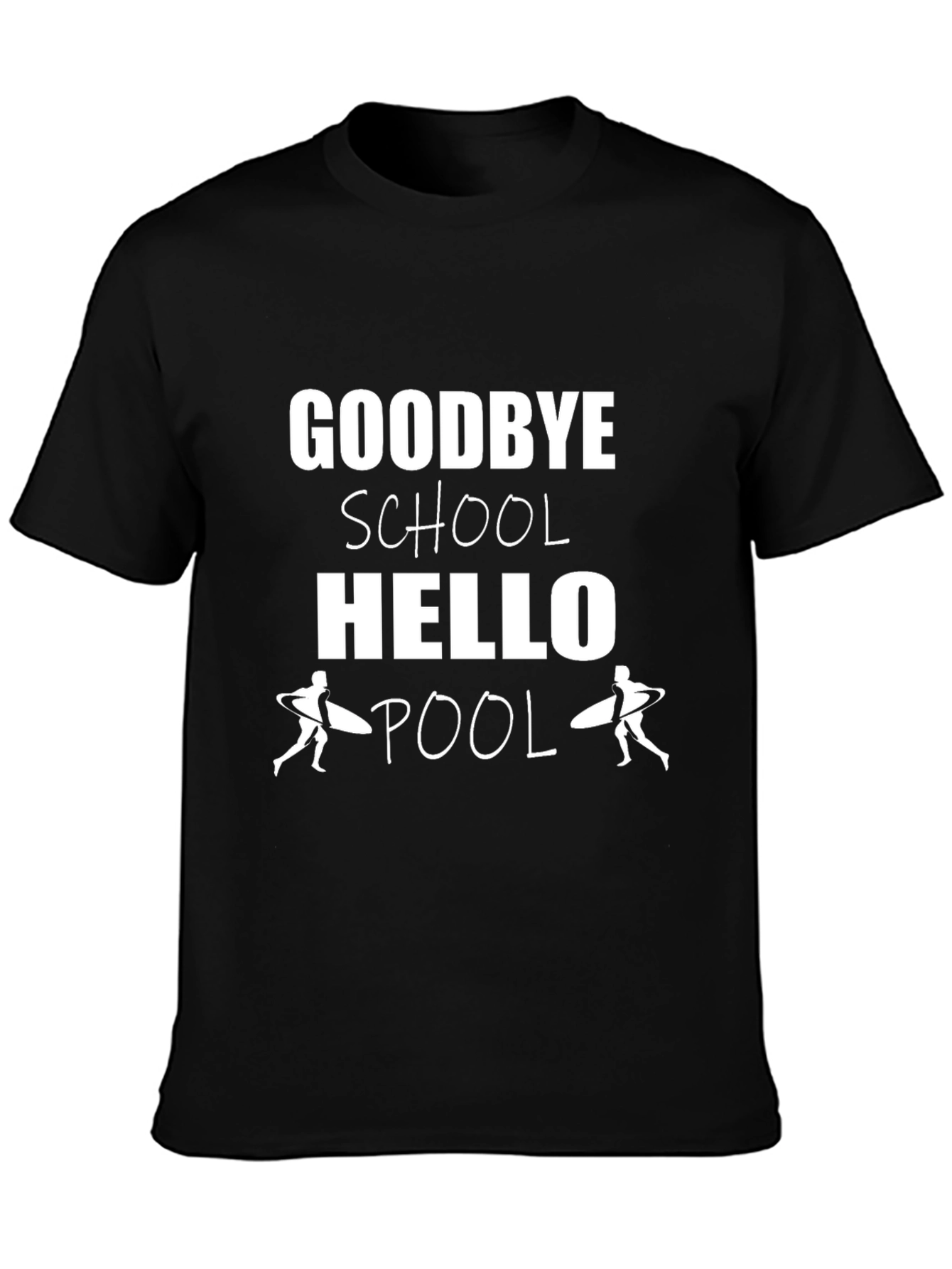 Goodbye School Hello Pool Black T-Shirt