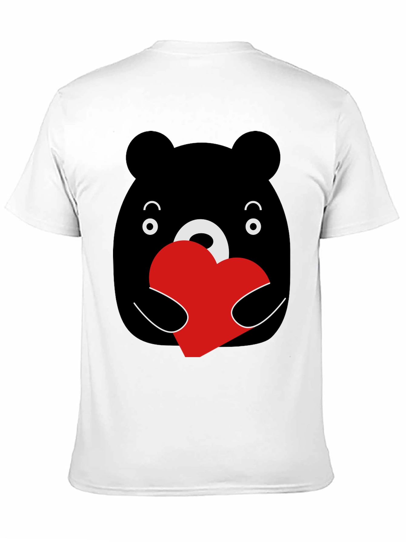 Bear Hug Heart Graphic Black T-Shirt