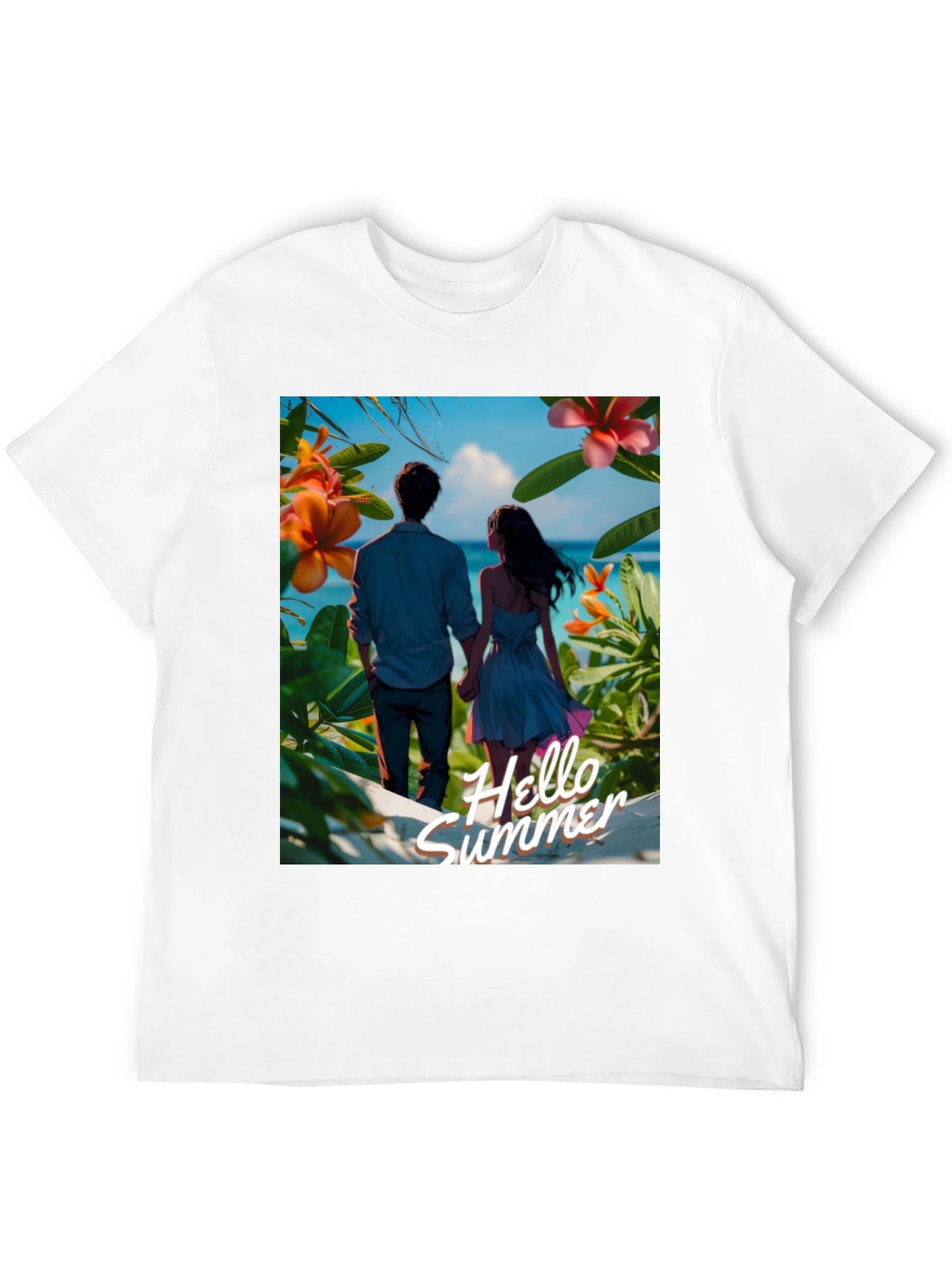 Hello Summer Black Graphic Tee